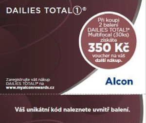 350 Kč voucher k akci Dailies Total1 cashback