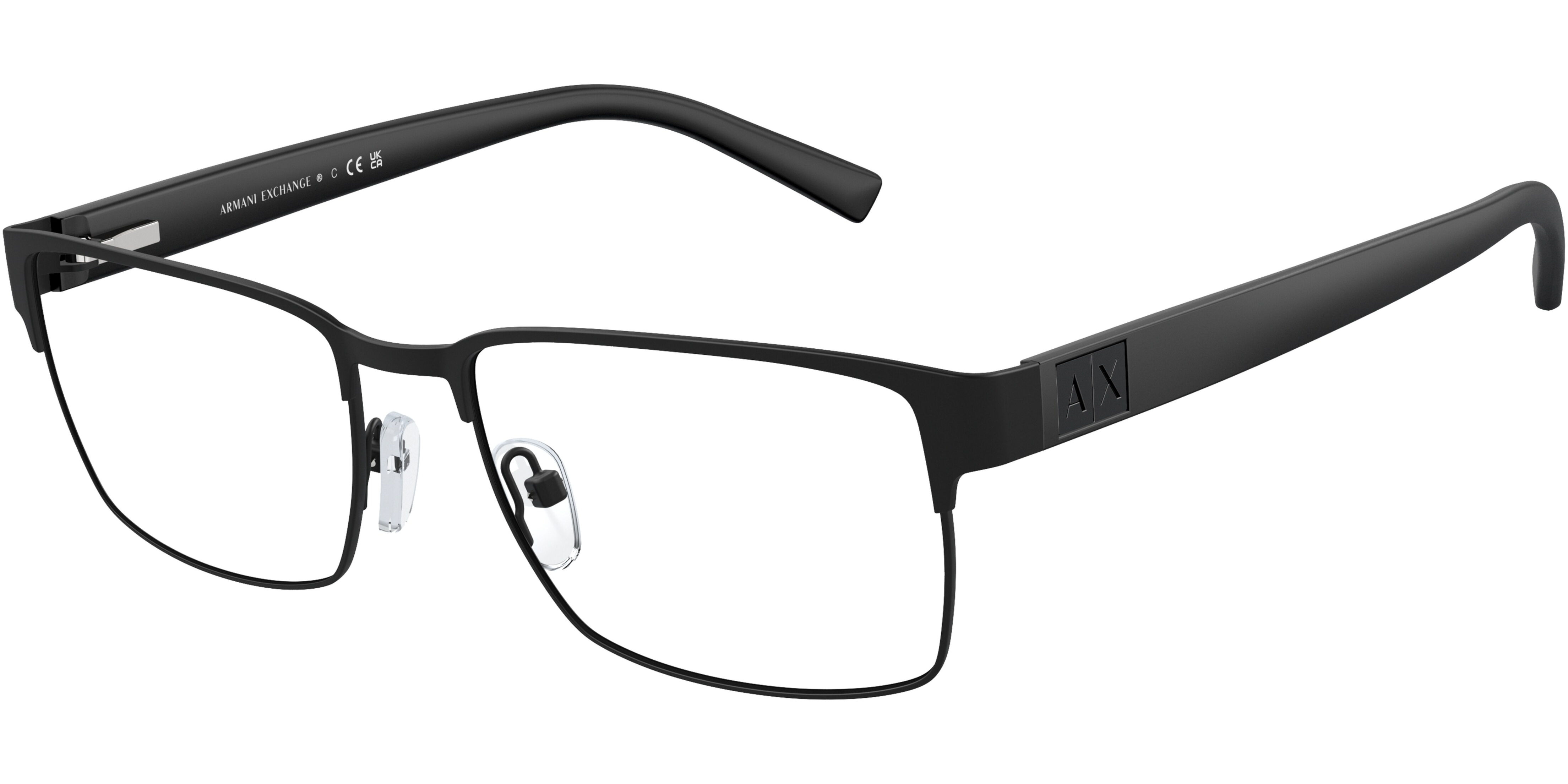 Dioptrické brýle Armani Exchange model 1019, barva obruby černá mat, stranice černá mat, kód barevné varianty 6063. 