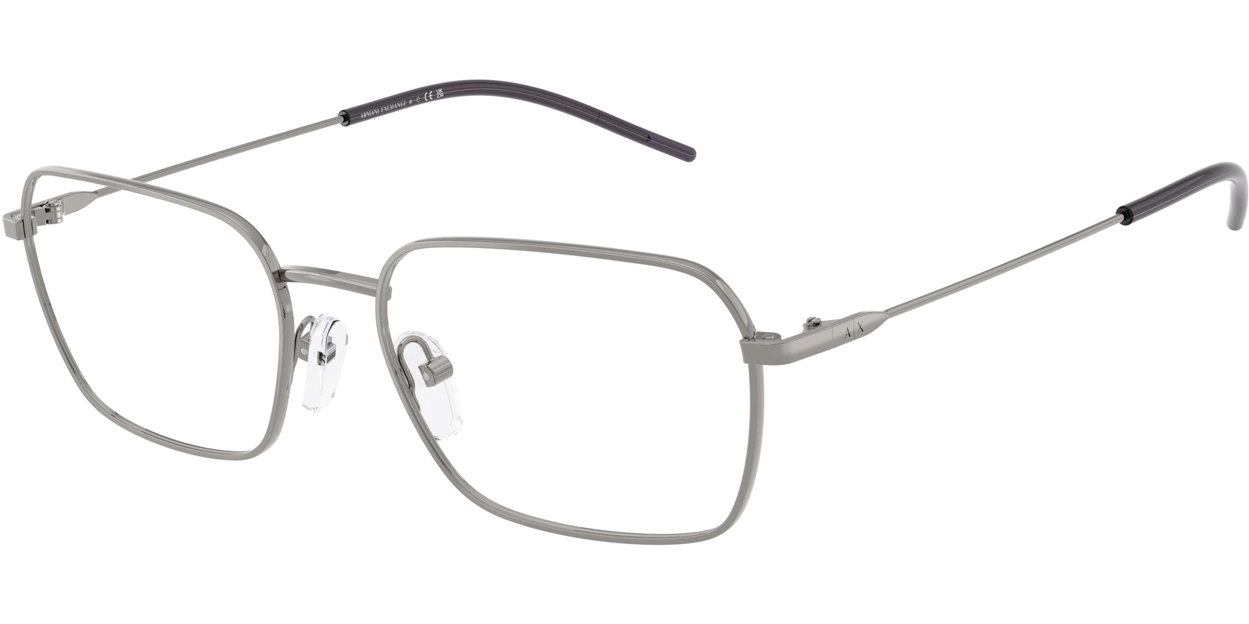 Dioptrické brýle Armani Exchange model 1072, barva obruby šedá lesk, stranice šedá lesk, kód barevné varianty 6003. 