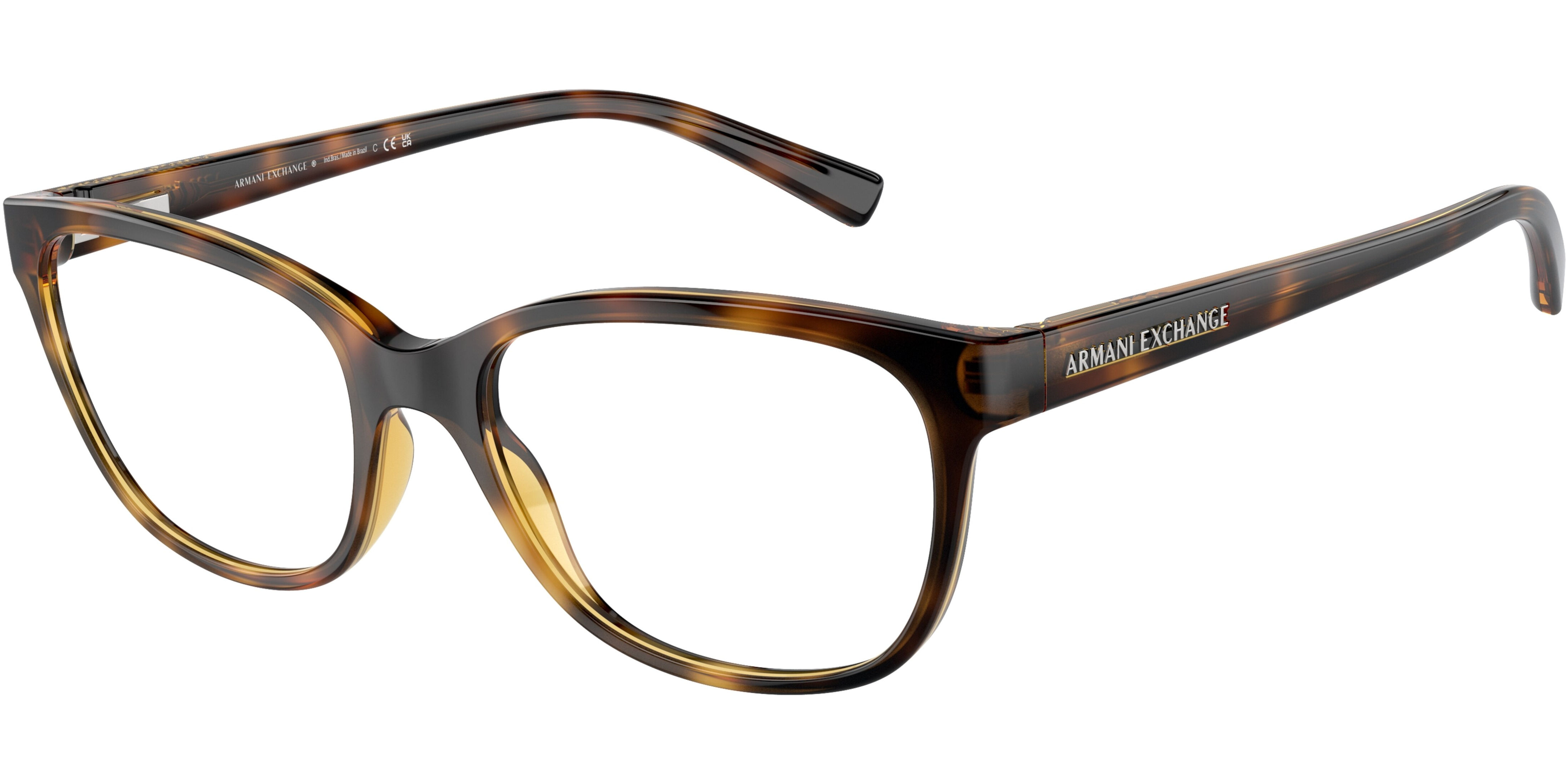 Dioptrické brýle Armani Exchange model 3037, barva obruby hnědá lesk, stranice hnědá lesk, kód barevné varianty 8037. 