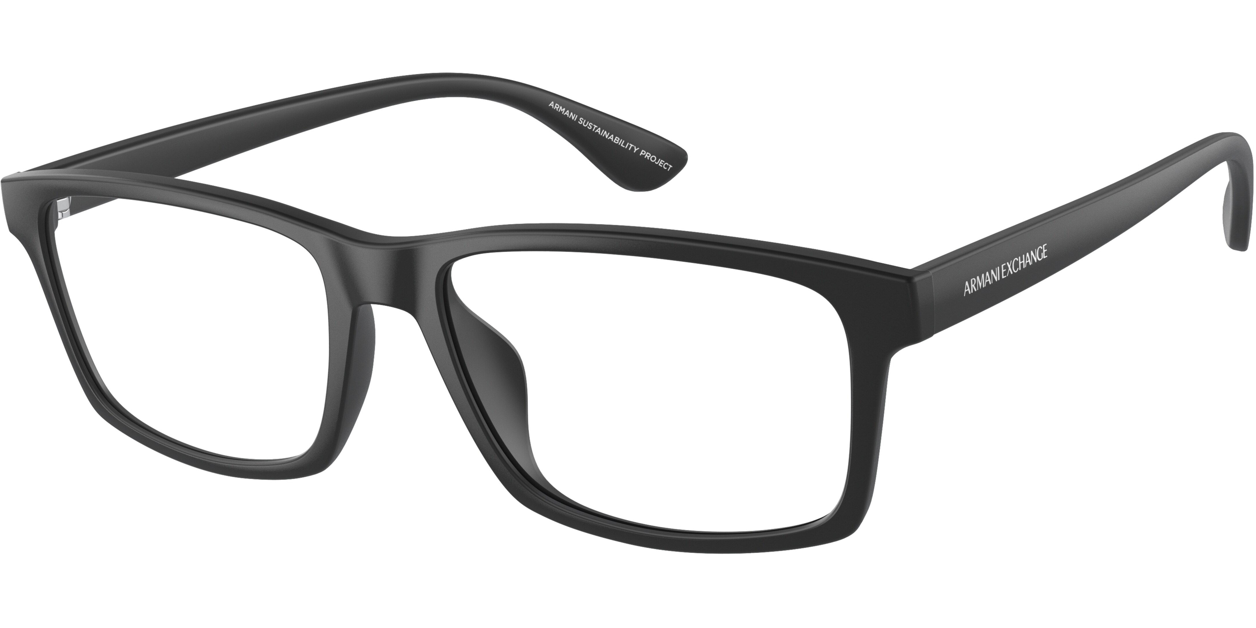 Dioptrické brýle Armani Exchange model 3083U, barva obruby černá, stranice černá mat, kód barevné varianty 8078. 