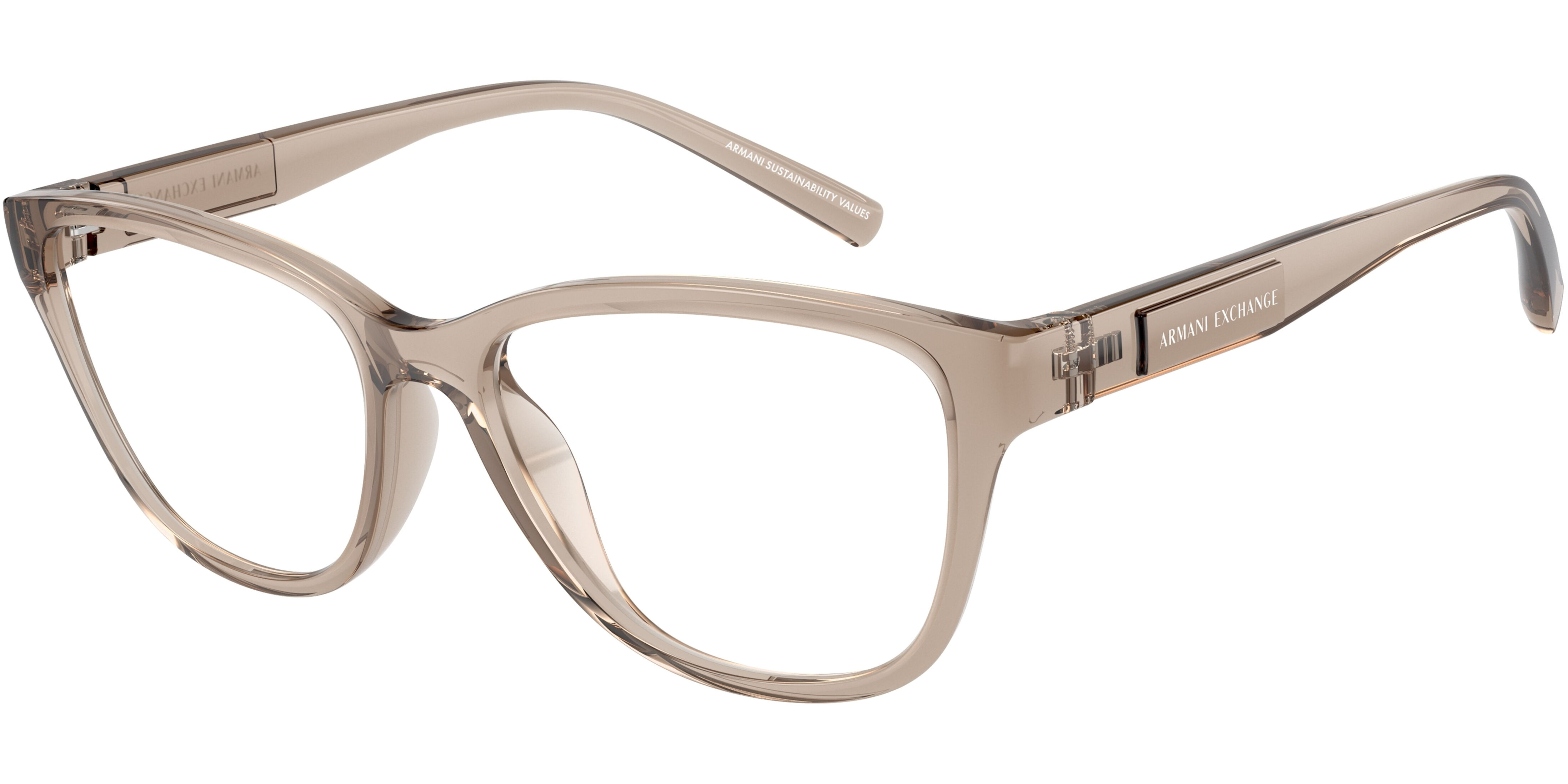 Dioptrické brýle Armani Exchange model 3111U, barva obruby béžová lesk, stranice béžová lesk, kód barevné varianty 8344. 