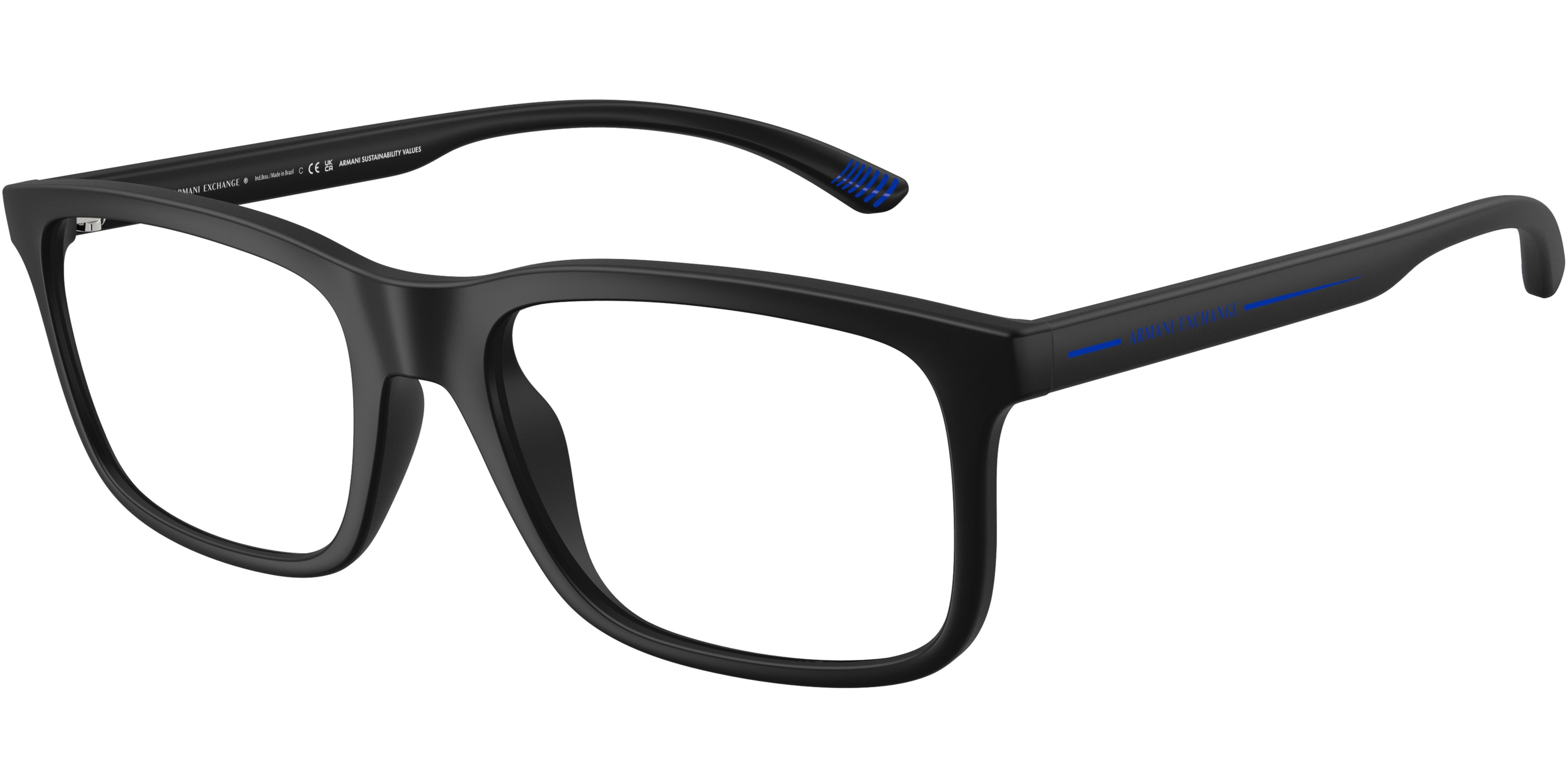 Dioptrické brýle Armani Exchange model 3125U, barva obruby černá mat, stranice černá mat, kód barevné varianty 8078. 