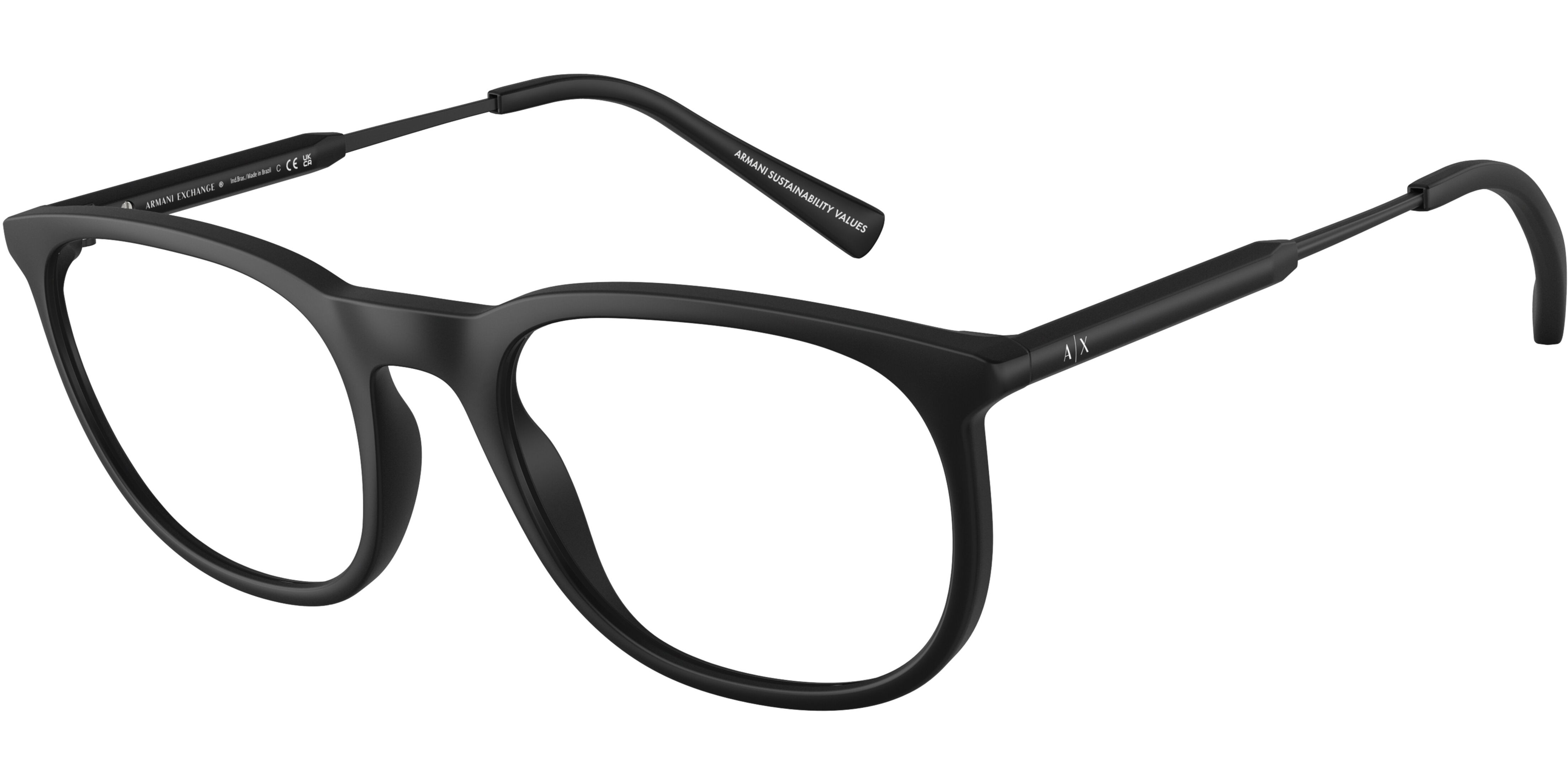 Dioptrické brýle Armani Exchange model 3127, barva obruby černá mat, stranice černá mat, kód barevné varianty 8078. 