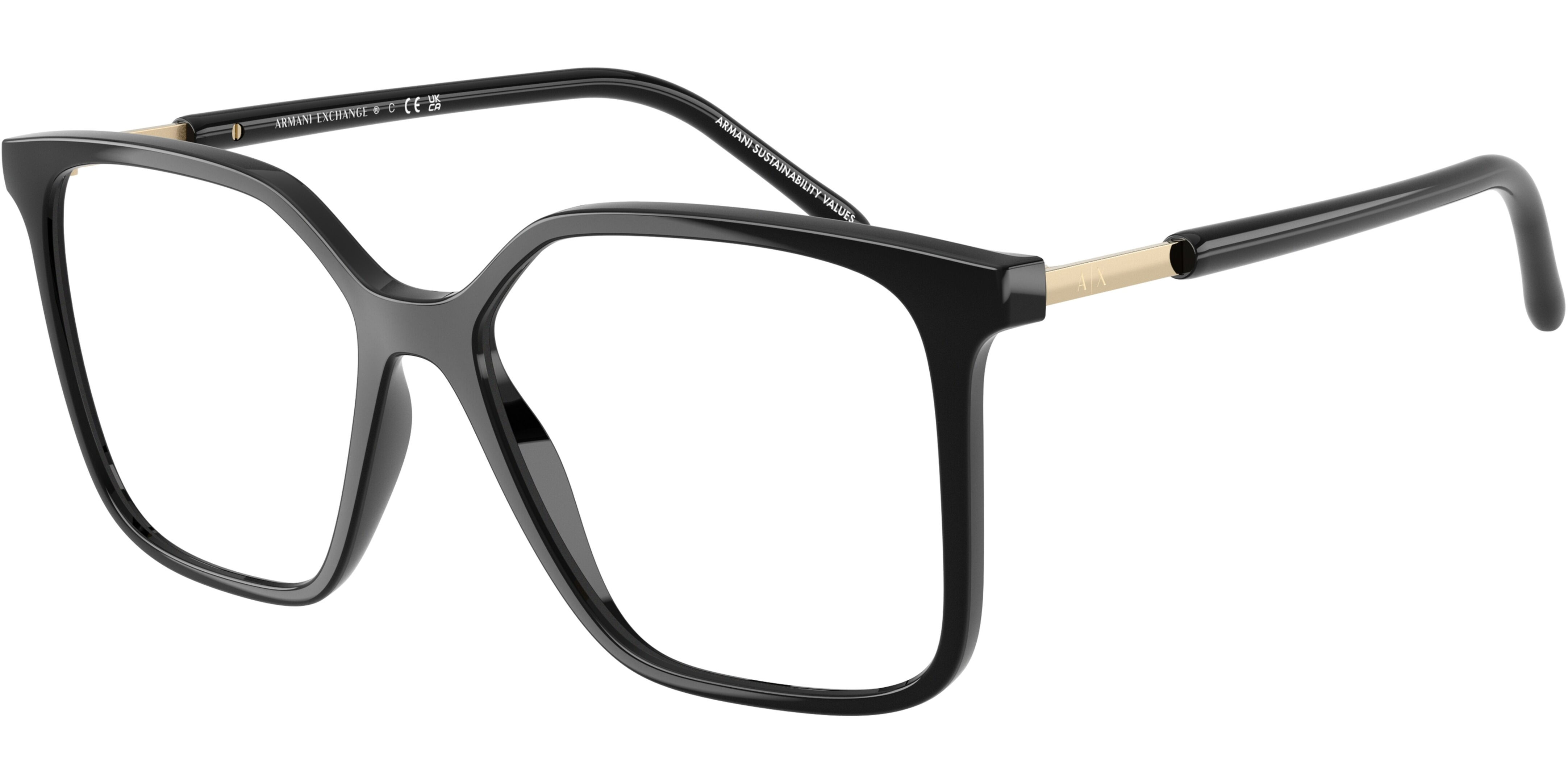 Dioptrické brýle Armani Exchange model 3132, barva obruby černá lesk, stranice černá lesk, kód barevné varianty 8178. 