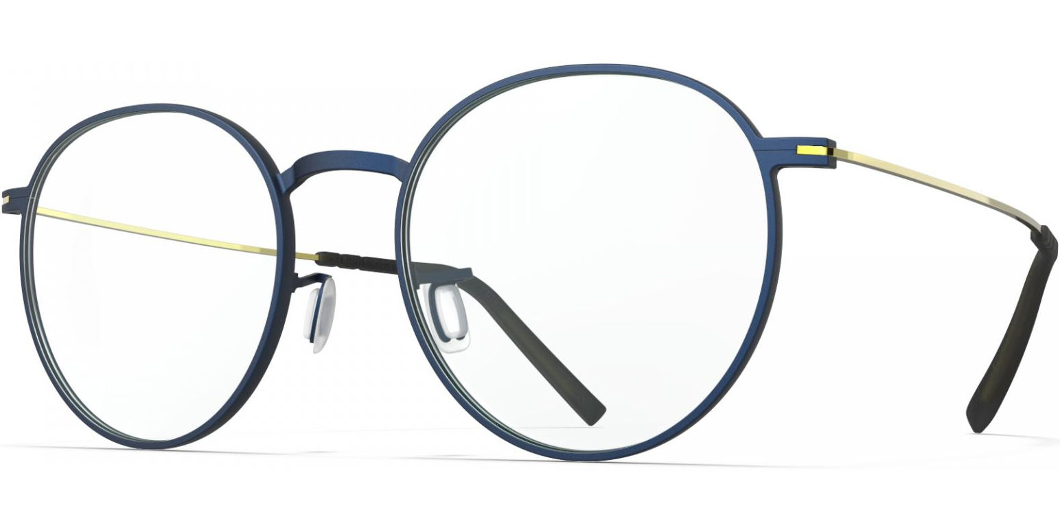 Dioptrické brýle Blackfin model 1035, barva obruby modrá mat, stranice zlatá mat, kód barevné varianty 1646. 