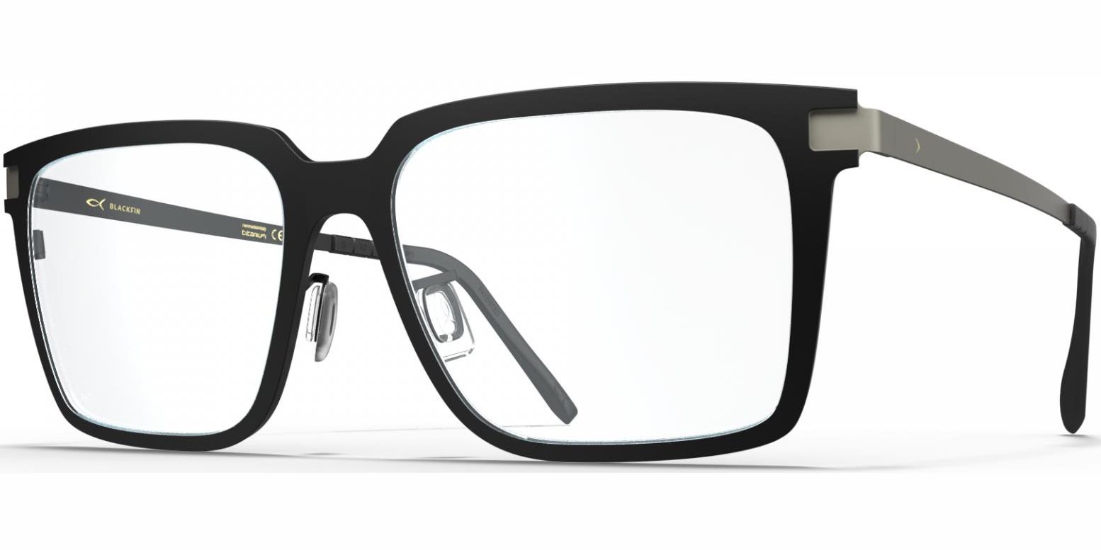 Dioptrické brýle Blackfin model 1086, barva obruby černá šedá mat, stranice šedá mat, kód barevné varianty 1851. 