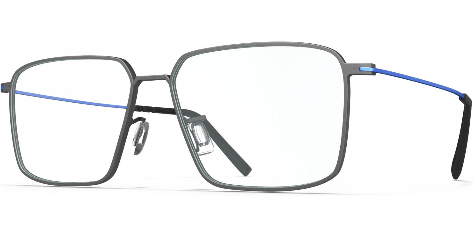 Dioptrické brýle Blackfin model 1090, barva obruby šedá mat, stranice modrá mat, kód barevné varianty 1854. 