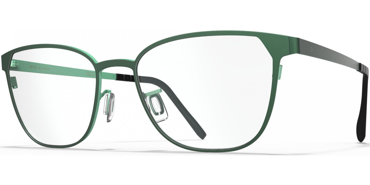 Dioptrické brýle Blackfin model 1103, barva obruby zelená mat, stranice zelená mat, kód barevné varianty 1865. 