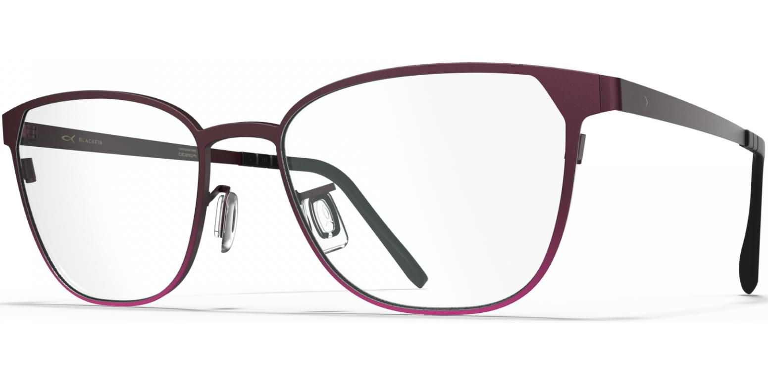 Dioptrické brýle Blackfin model 1103, barva obruby fialová mat, stranice fialová mat, kód barevné varianty 1871. 
