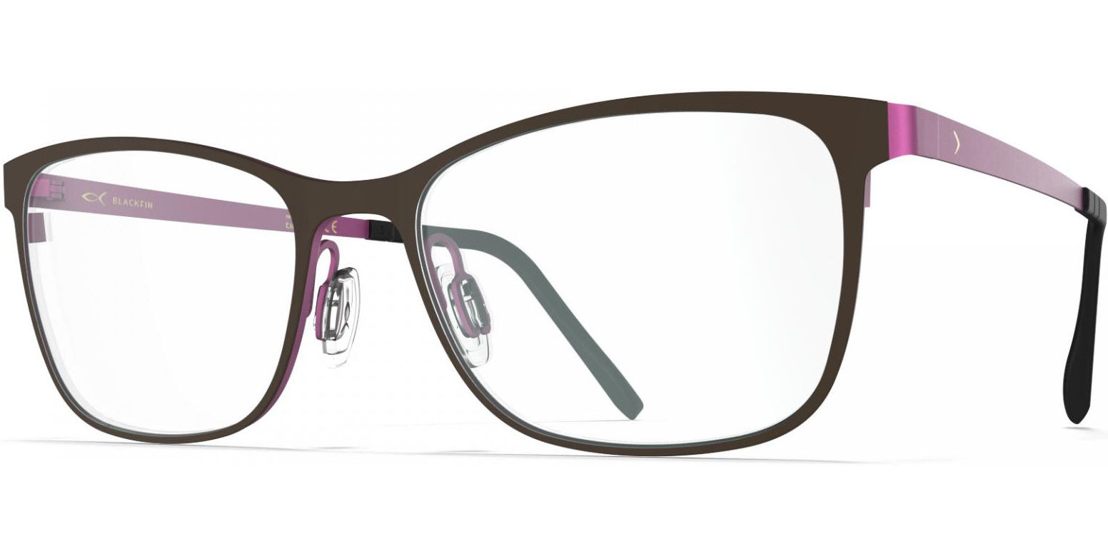 Dioptrické brýle Blackfin model 817, barva obruby hnědá růžová mat, stranice růžová mat, kód barevné varianty 1298. 