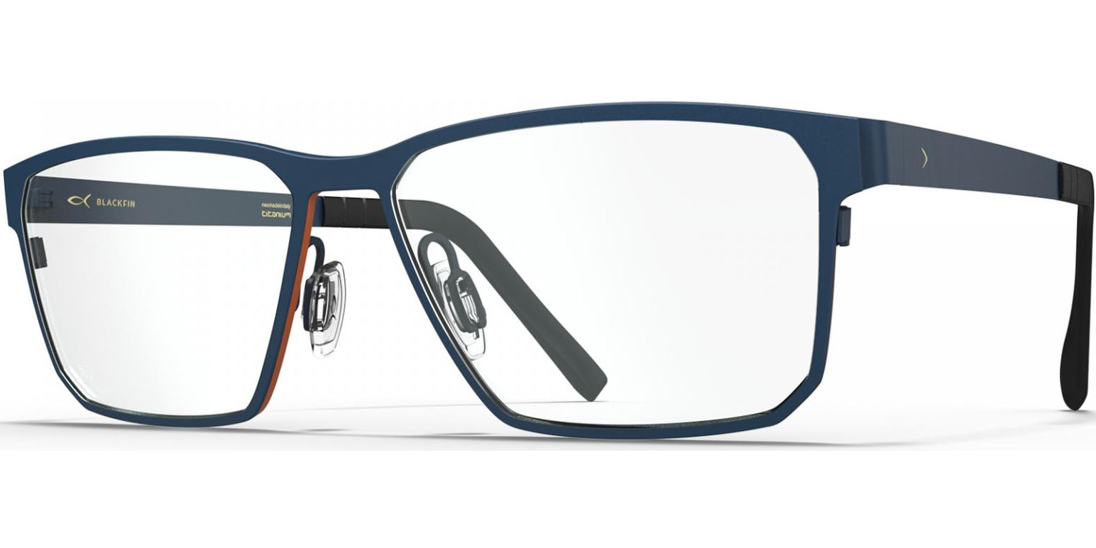 Dioptrické brýle Blackfin model 991, barva obruby modrá oranžová mat, stranice modrá oranžová mat, kód barevné varianty 1754. 