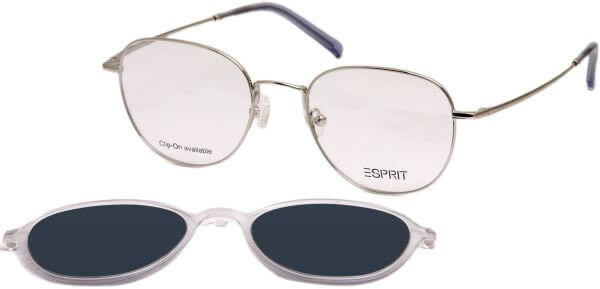 Dioptrické brýle Esprit model 17131, barva obruby stříbrná transparentní lesk, stranice stříbrná lesk, kód barevné varianty 524. 