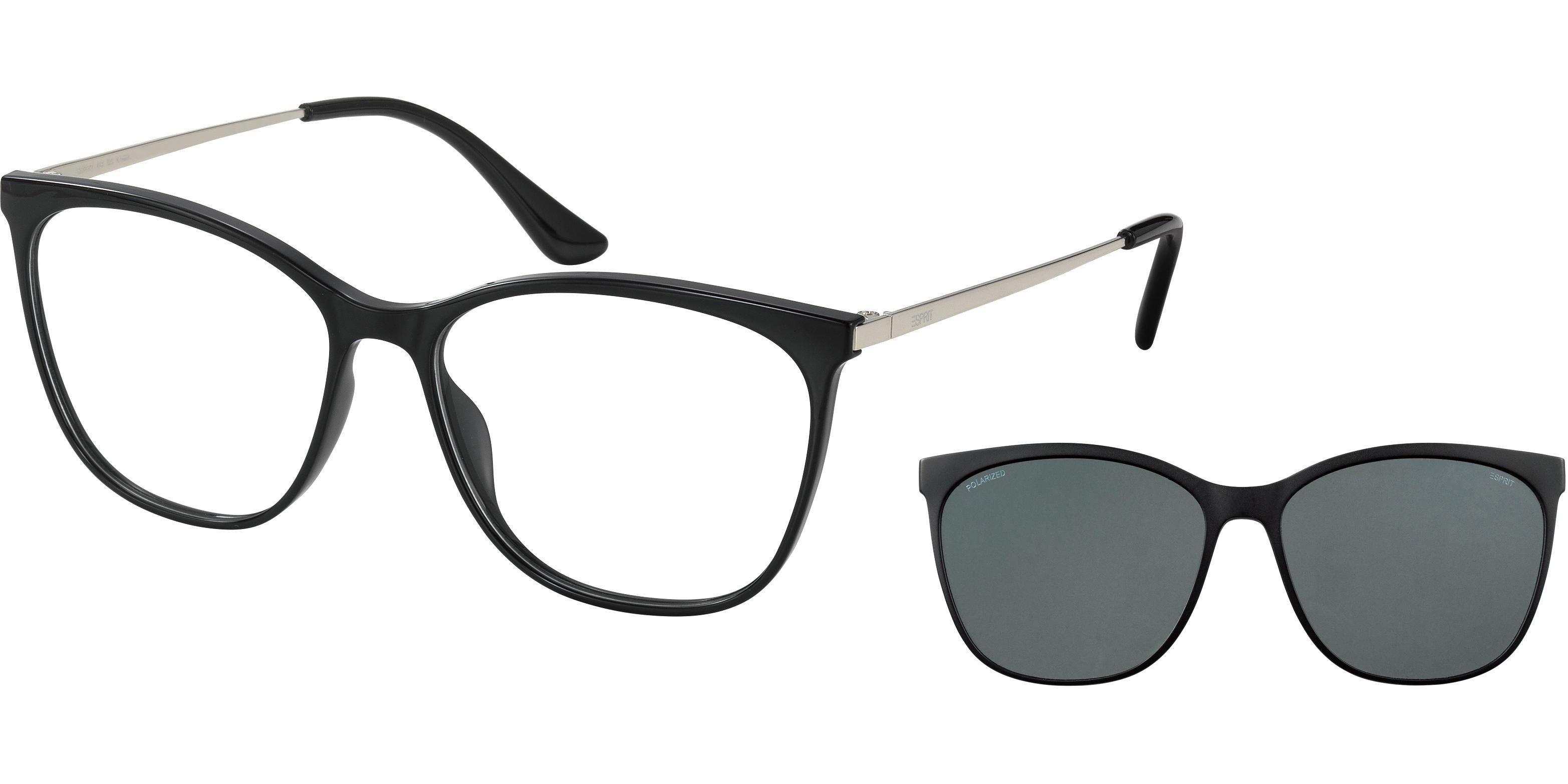 Dioptrické brýle Esprit model 17145, barva obruby černá lesk, stranice stříbrná lesk, kód barevné varianty 538. 