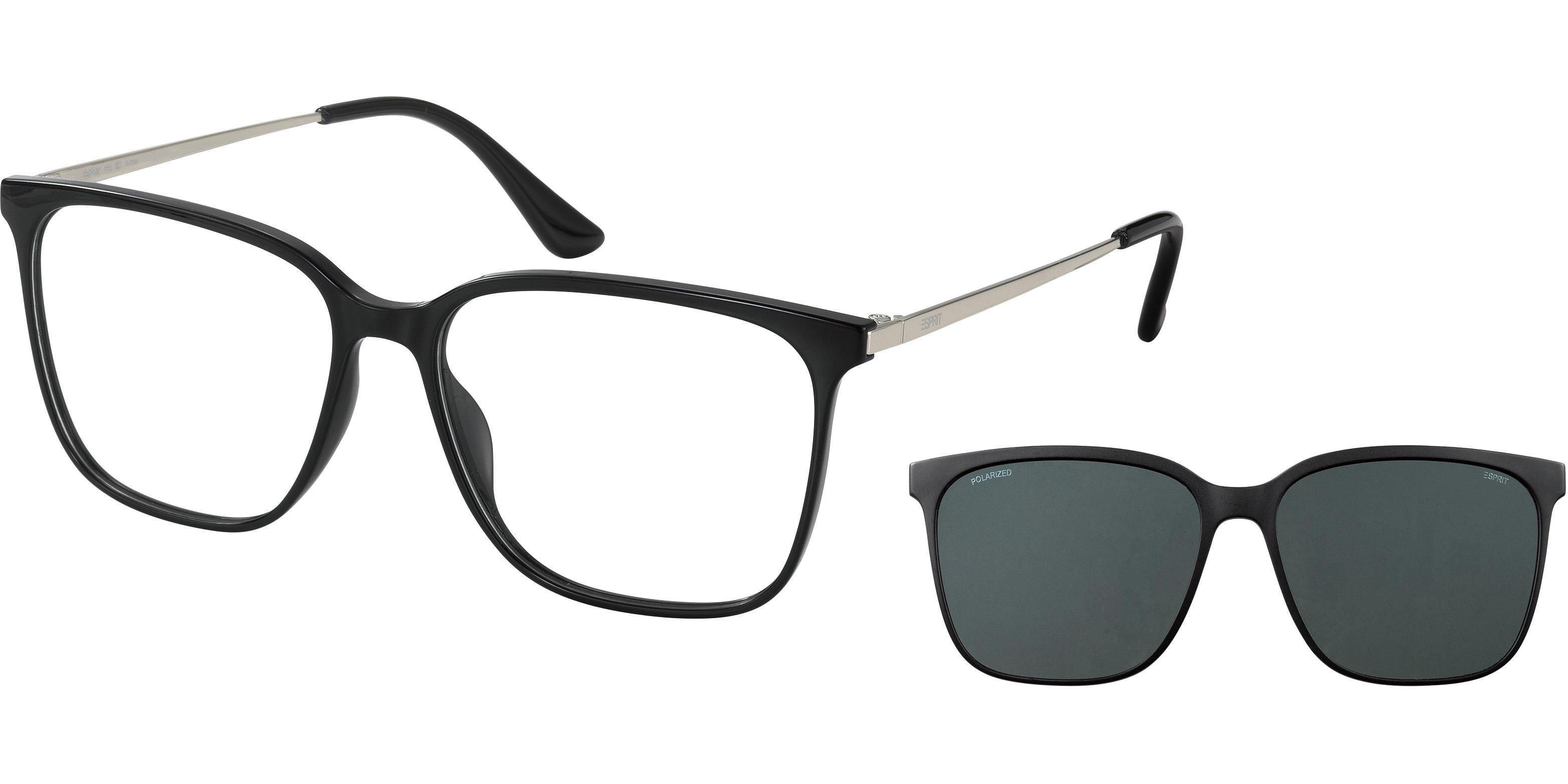 Dioptrické brýle Esprit model 17146, barva obruby černá lesk, stranice stříbrná lesk, kód barevné varianty 538. 