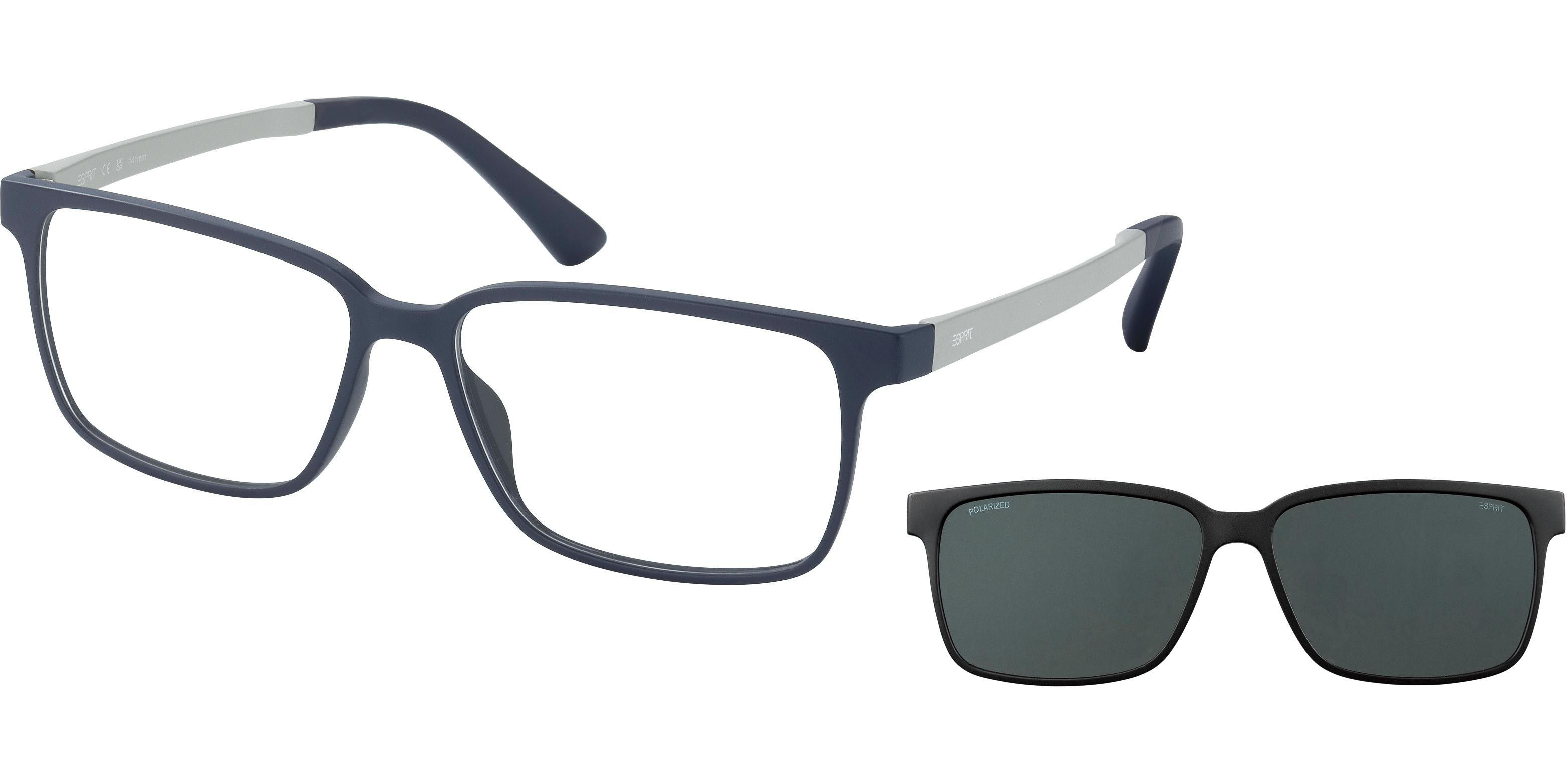 Dioptrické brýle Esprit model 17147, barva obruby modrá mat, stranice šedá mat, kód barevné varianty 543. 