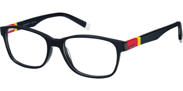 Dioptrické brýle Esprit model 17413, barva obruby černá lesk, stranice černá červená žlutá lesk, kód barevné varianty 538. 