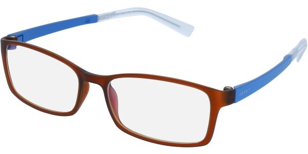 Dioptrické brýle Esprit model 17422, barva obruby hnědá mat, stranice modrá mat, kód barevné varianty 564. 