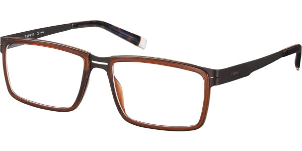 Dioptrické brýle Esprit model 17491, barva obruby hnědá lesk, stranice hnědá mat, kód barevné varianty 535. 