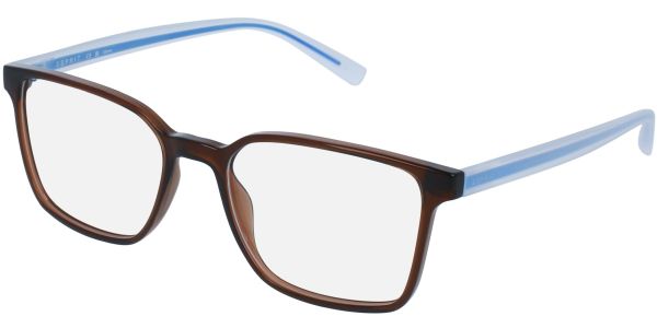 Dioptrické brýle Esprit model 33498, barva obruby hnědá lesk, stranice modrá čirá mat, kód barevné varianty 535. 