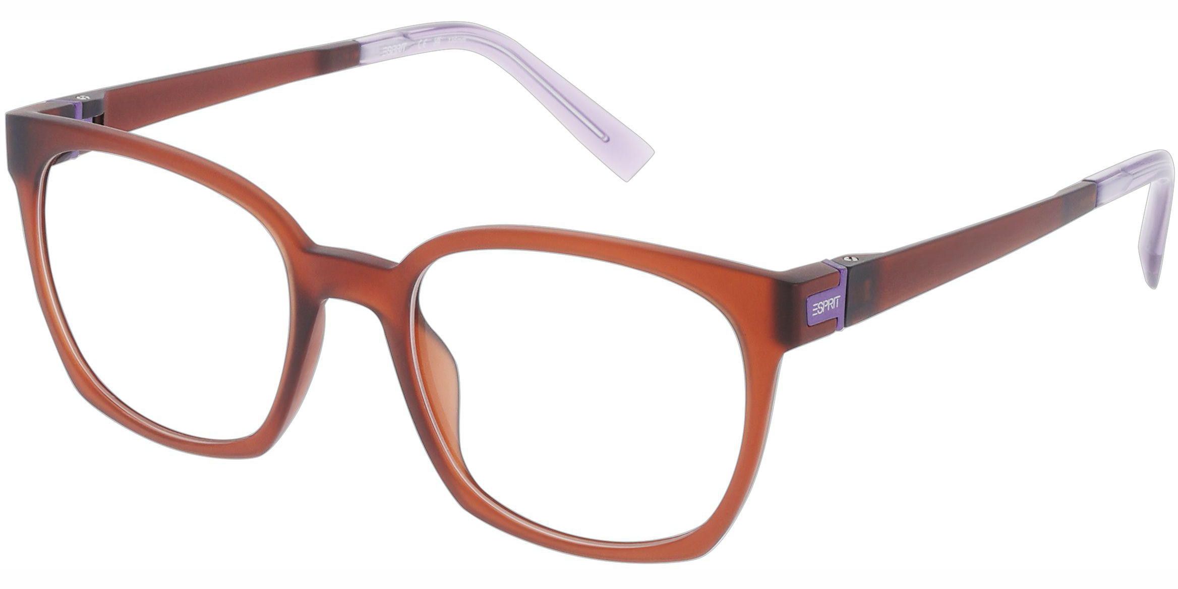 Dioptrické brýle Esprit model 33526, barva obruby hnědá fialová mat, stranice hnědá fialová mat, kód barevné varianty 535. 
