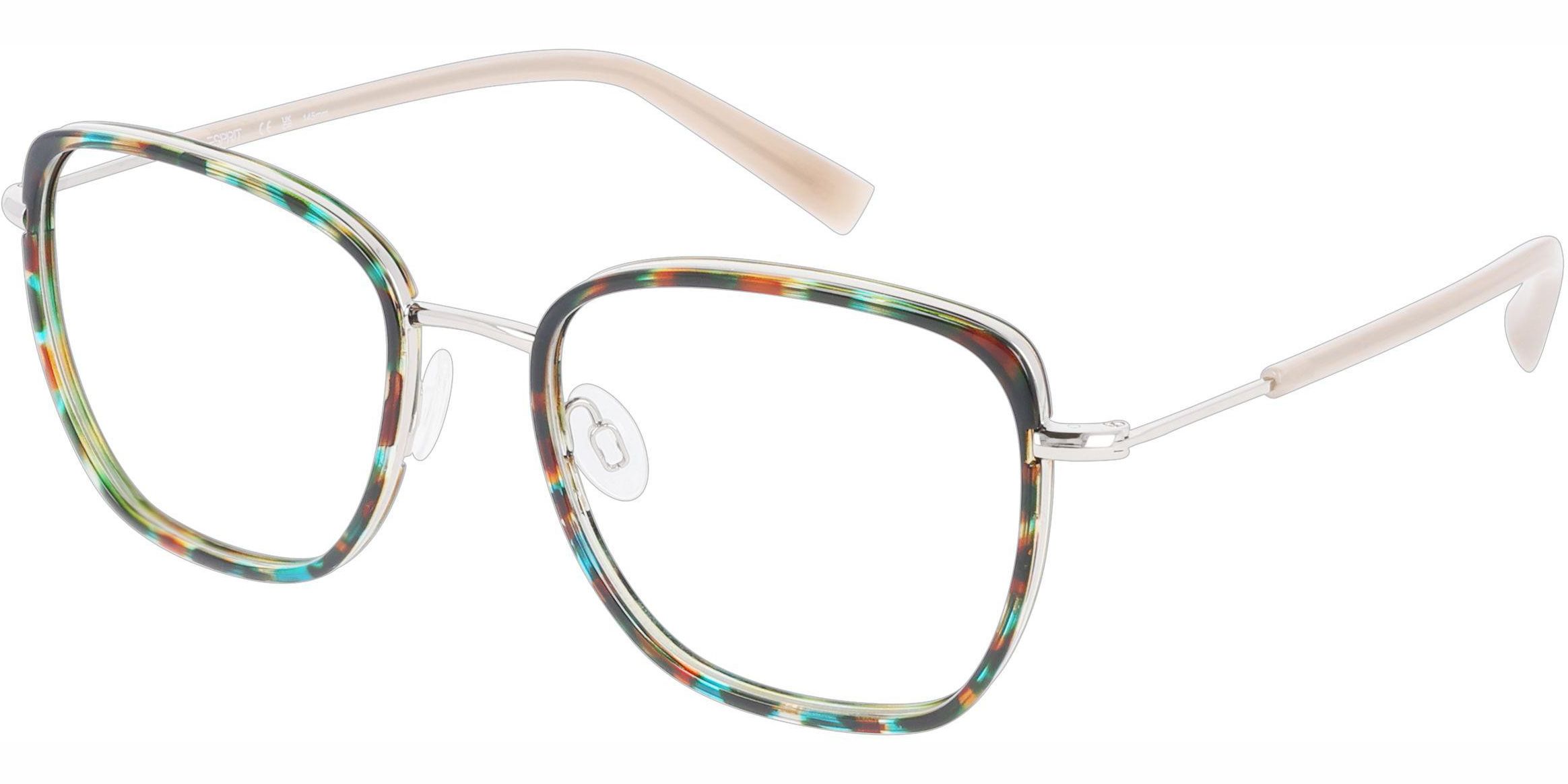 Dioptrické brýle Esprit model 33530, barva obruby hnědá zelená lesk, stranice stříbrná lesk, kód barevné varianty 547. 