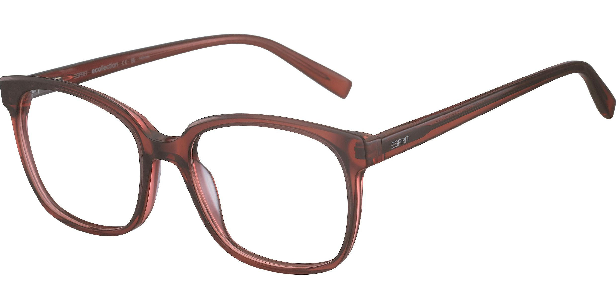 Dioptrické brýle Esprit model 33534, barva obruby vínová lesk, stranice vínová lesk, kód barevné varianty 513. 