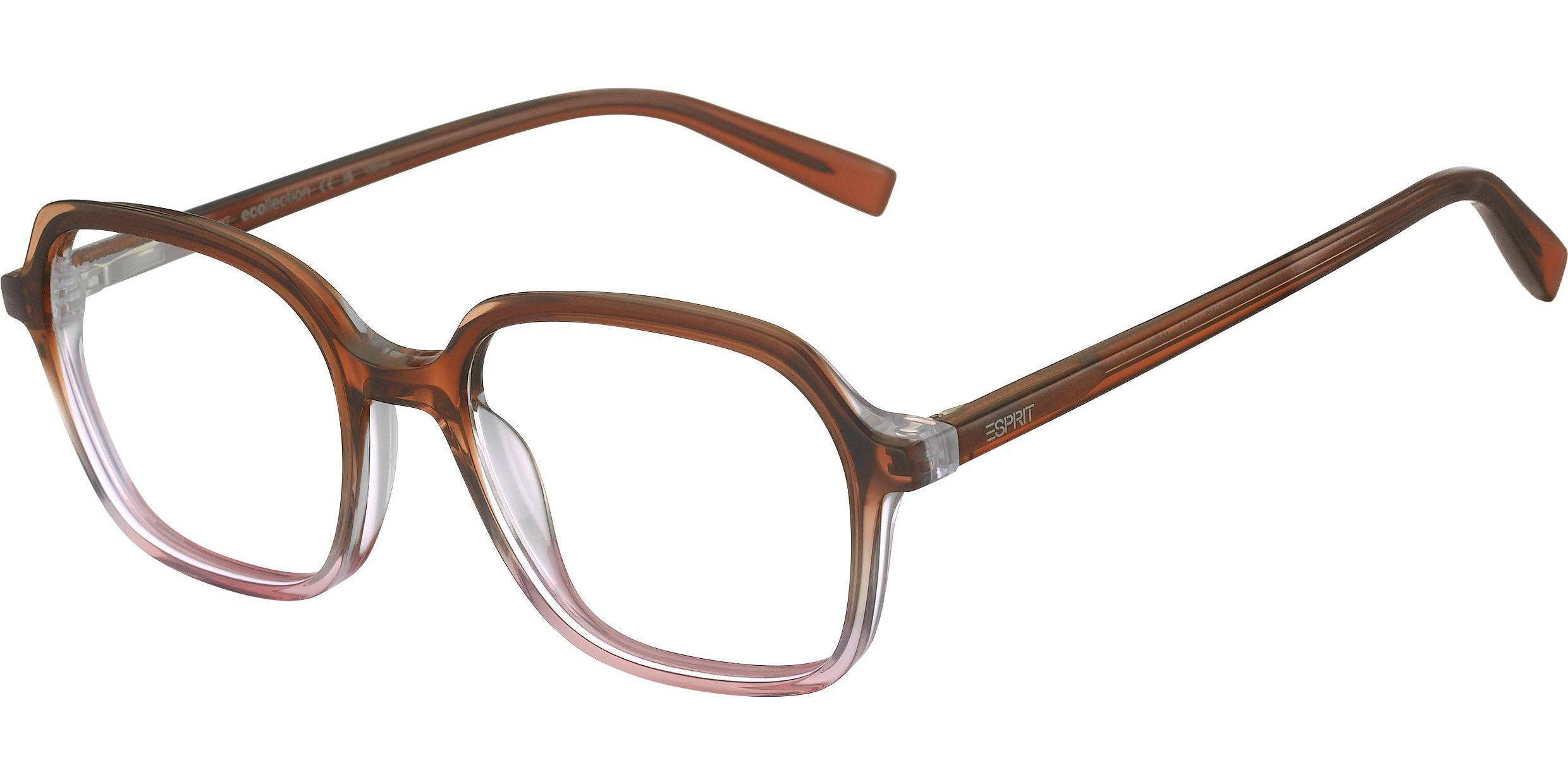 Dioptrické brýle Esprit model 33535, barva obruby hnědá růžová lesk, stranice hnědá lesk, kód barevné varianty 535. 
