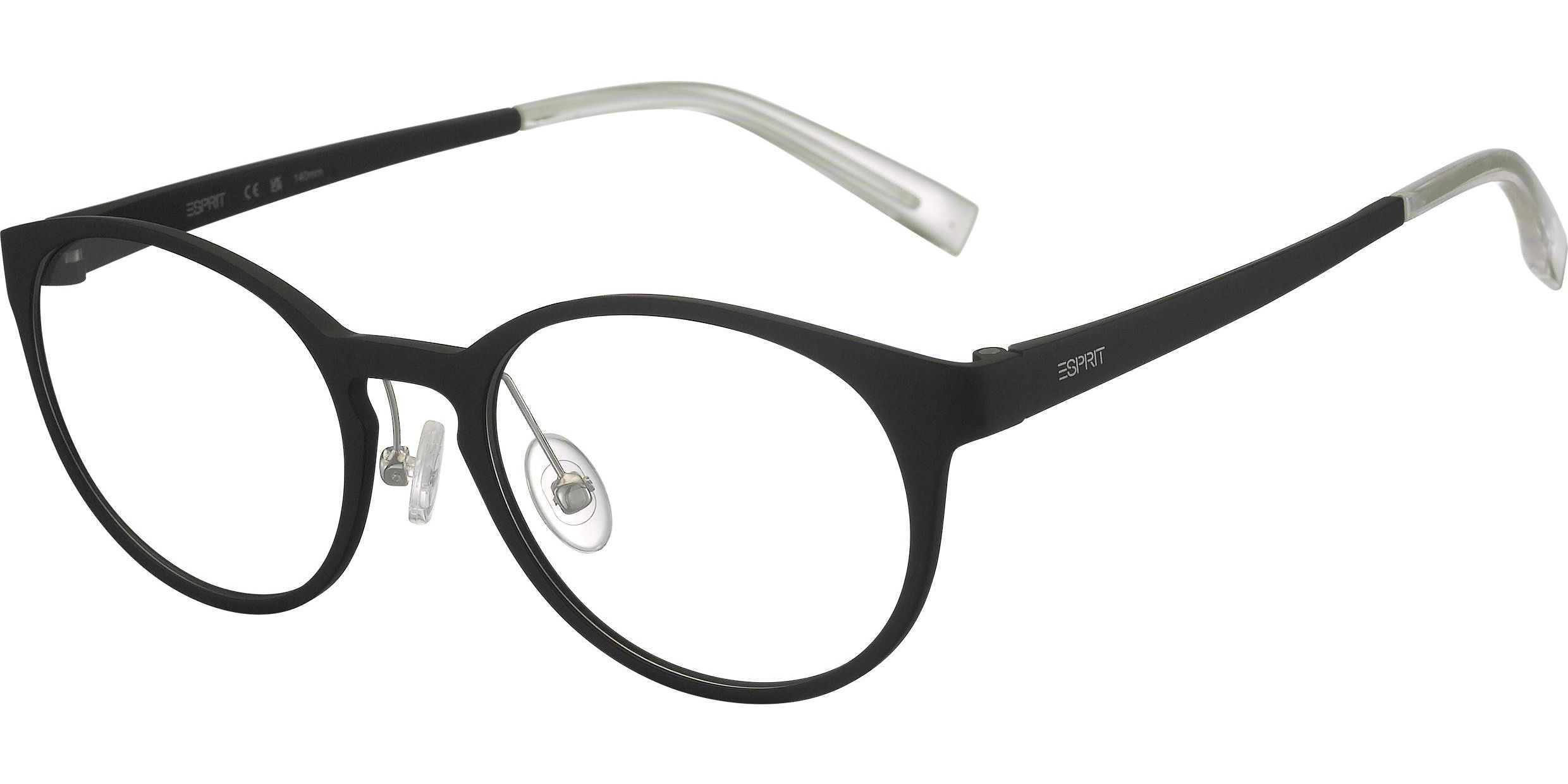 Dioptrické brýle Esprit model 33538, barva obruby černá mat, stranice černá mat, kód barevné varianty 538. 