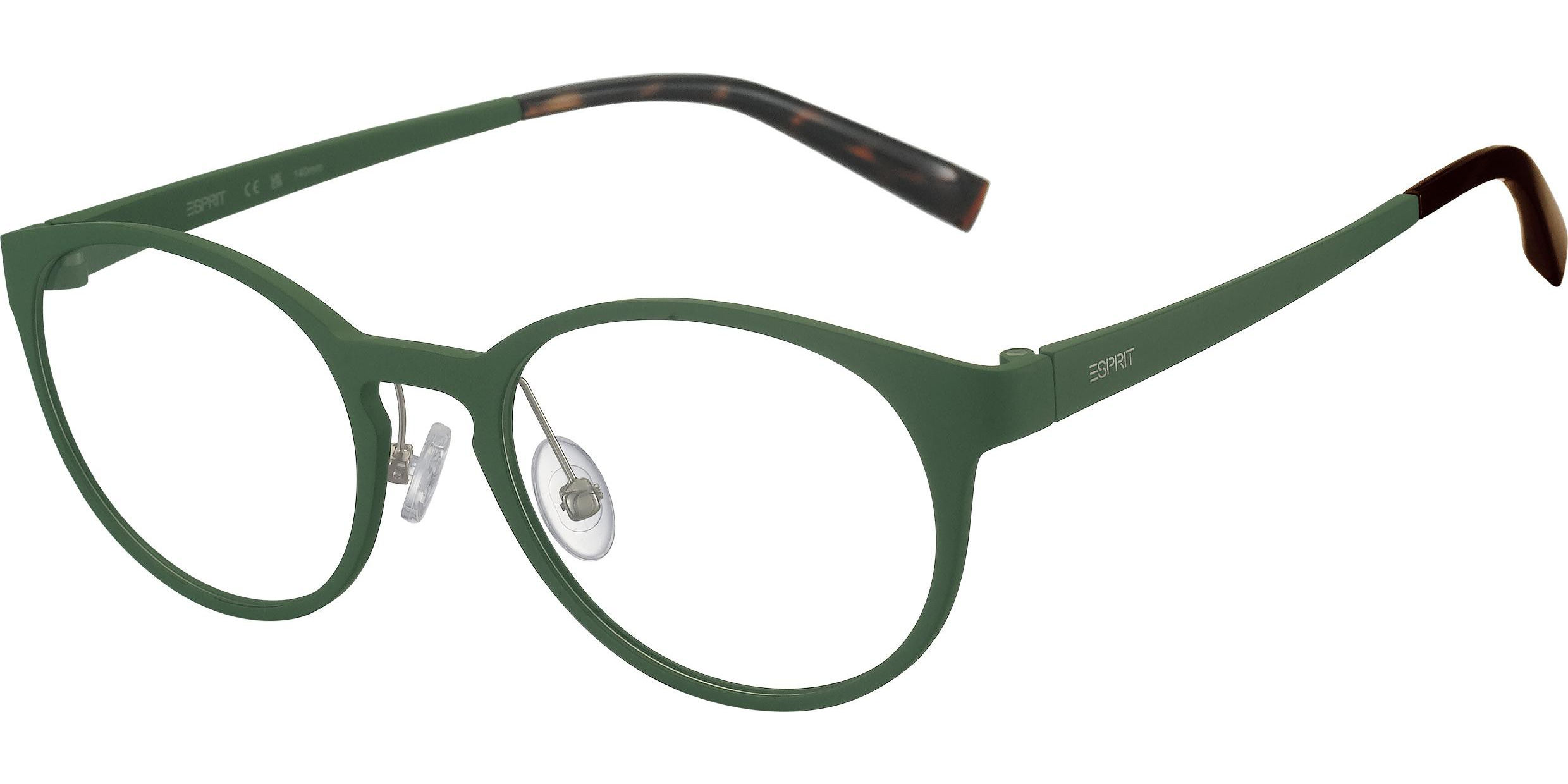 Dioptrické brýle Esprit model 33538, barva obruby zelená mat, stranice zelená mat, kód barevné varianty 547. 
