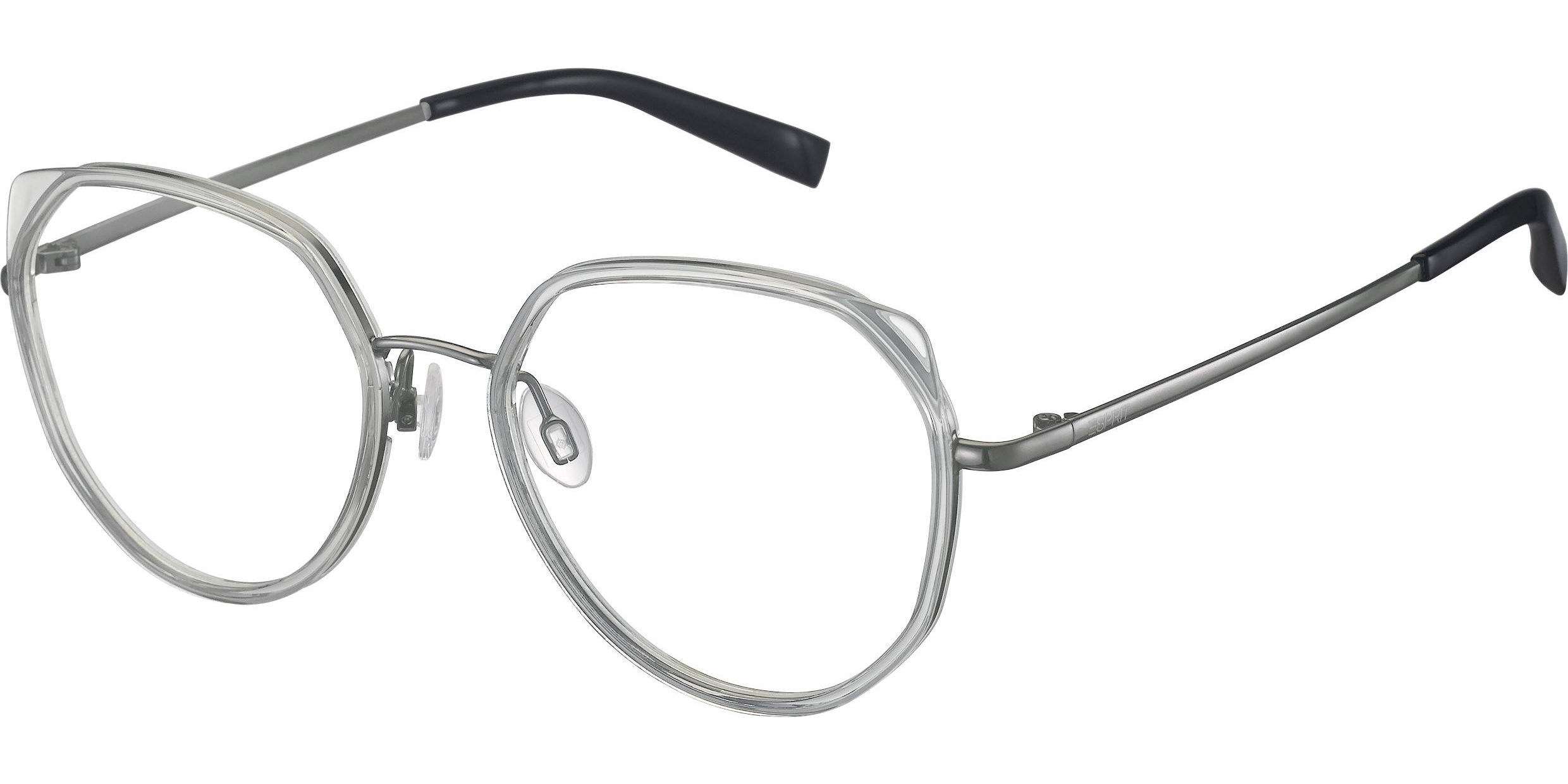 Dioptrické brýle Esprit model 33542, barva obruby šedá čirá lesk, stranice šedá lesk, kód barevné varianty 505. 