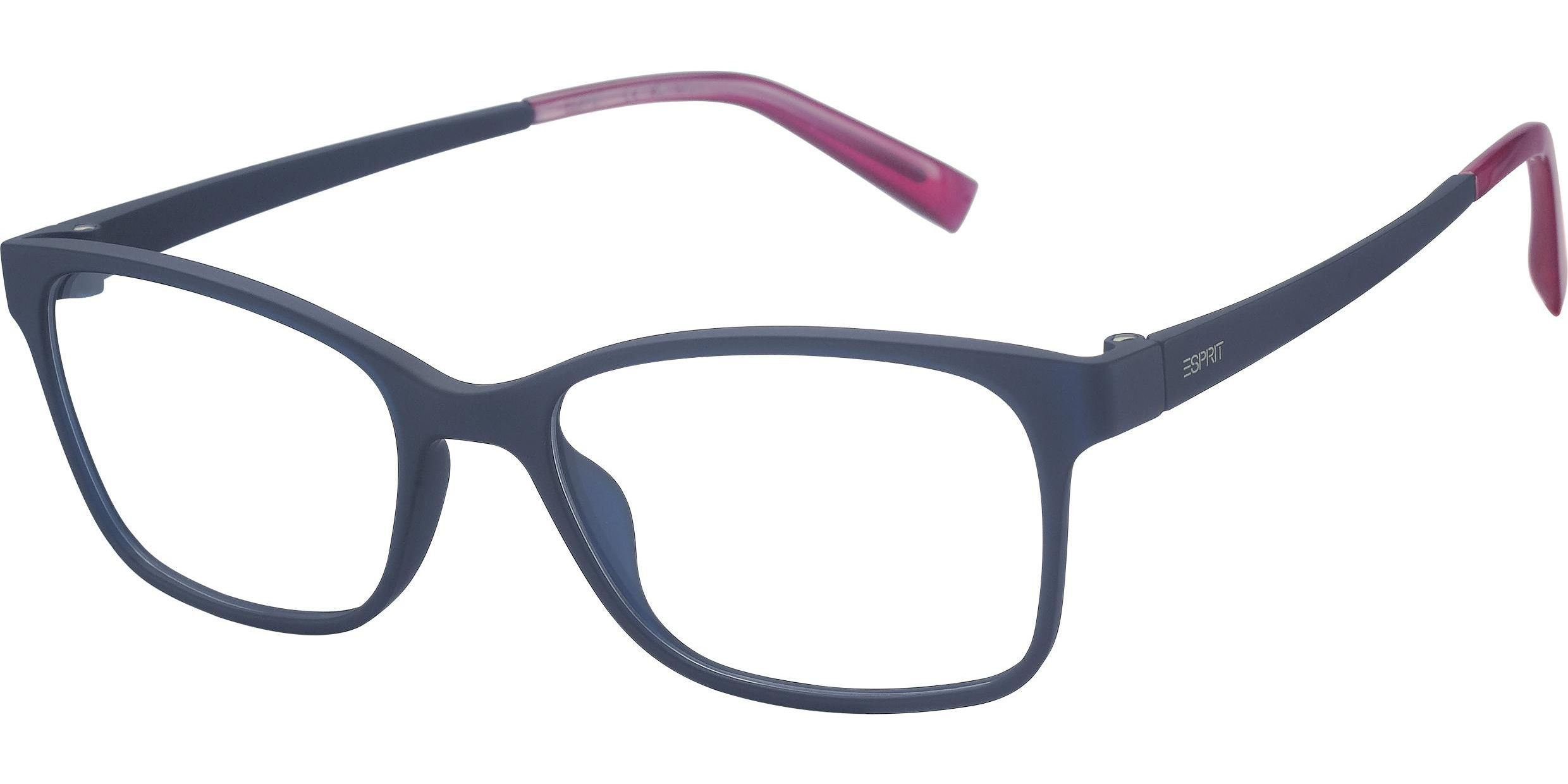 Dioptrické brýle Esprit model 33549, barva obruby modrá mat, stranice modrá růžová mat, kód barevné varianty 507. 