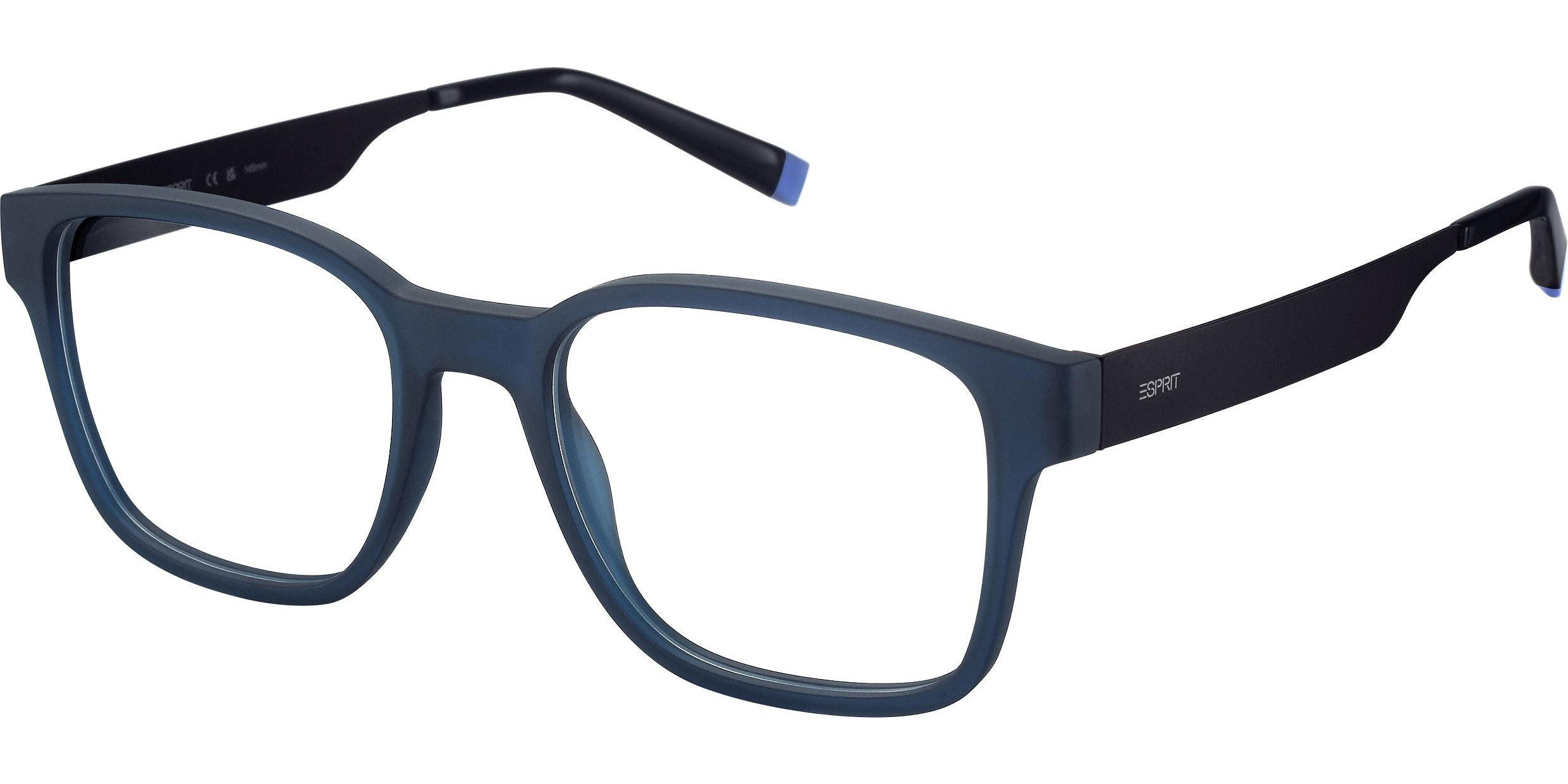 Dioptrické brýle Esprit model 33551, barva obruby modrá mat, stranice černá mat, kód barevné varianty 507. 