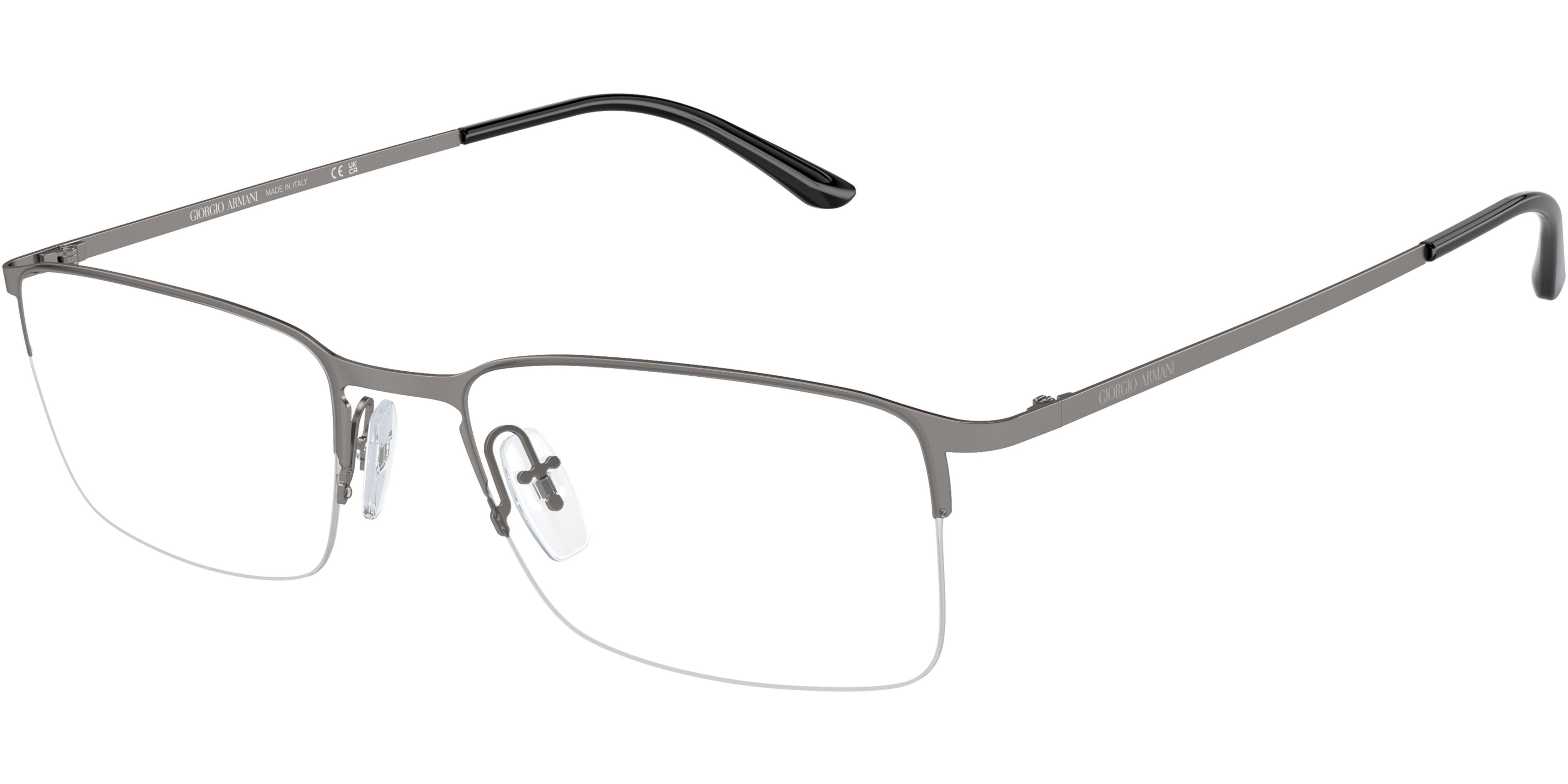 Dioptrické brýle Giorgio Armani model 5010, barva obruby šedá lesk, stranice černá lesk, kód barevné varianty 3003. 