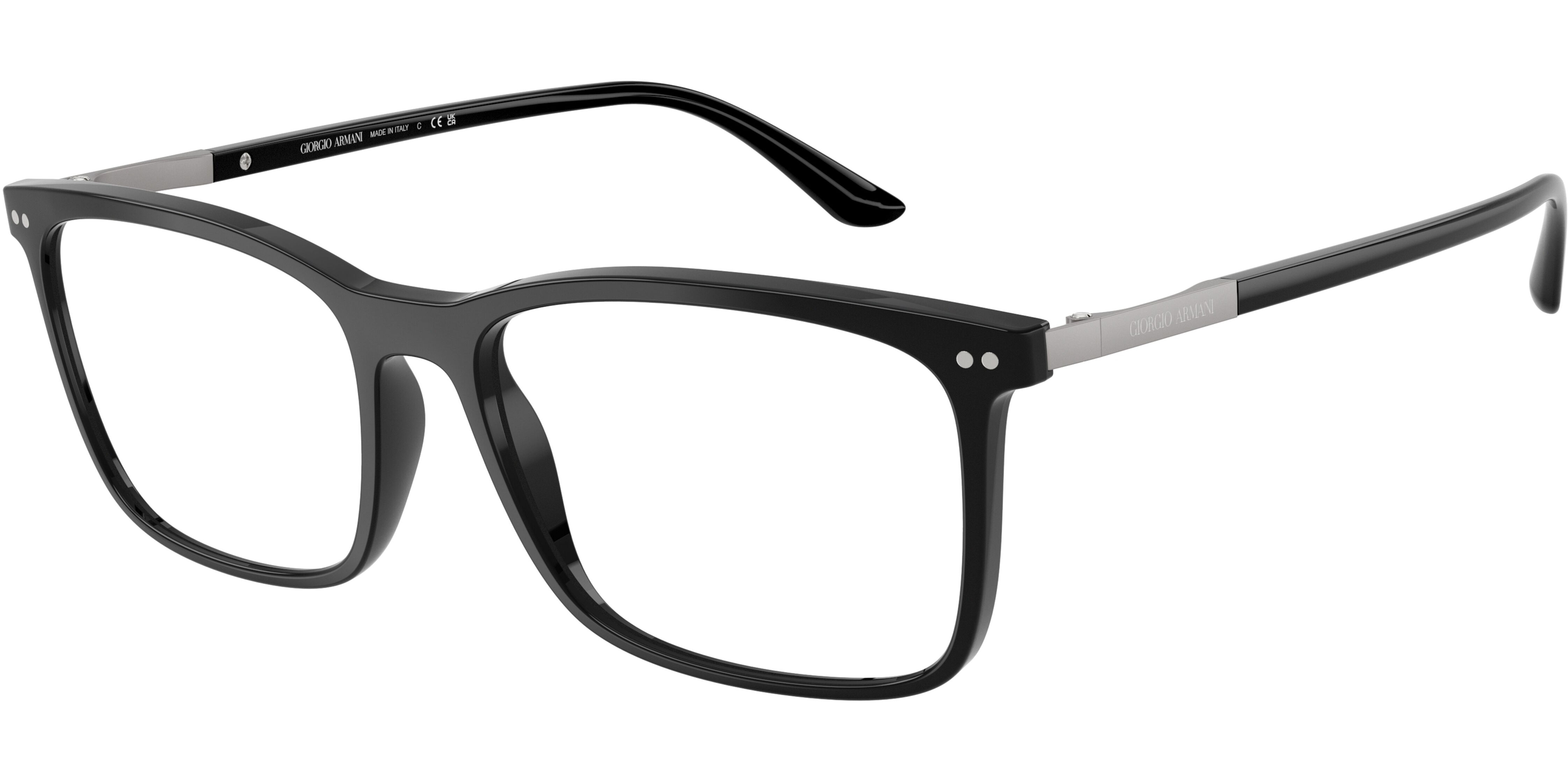 Dioptrické brýle Giorgio Armani model 7122, barva obruby černá lesk, stranice černá šedá lesk, kód barevné varianty 5001. 