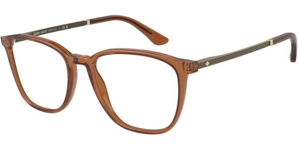 Dioptrické brýle Giorgio Armani model 7250, barva obruby hnědá lesk, stranice zlatá mat, kód barevné varianty 6046. 