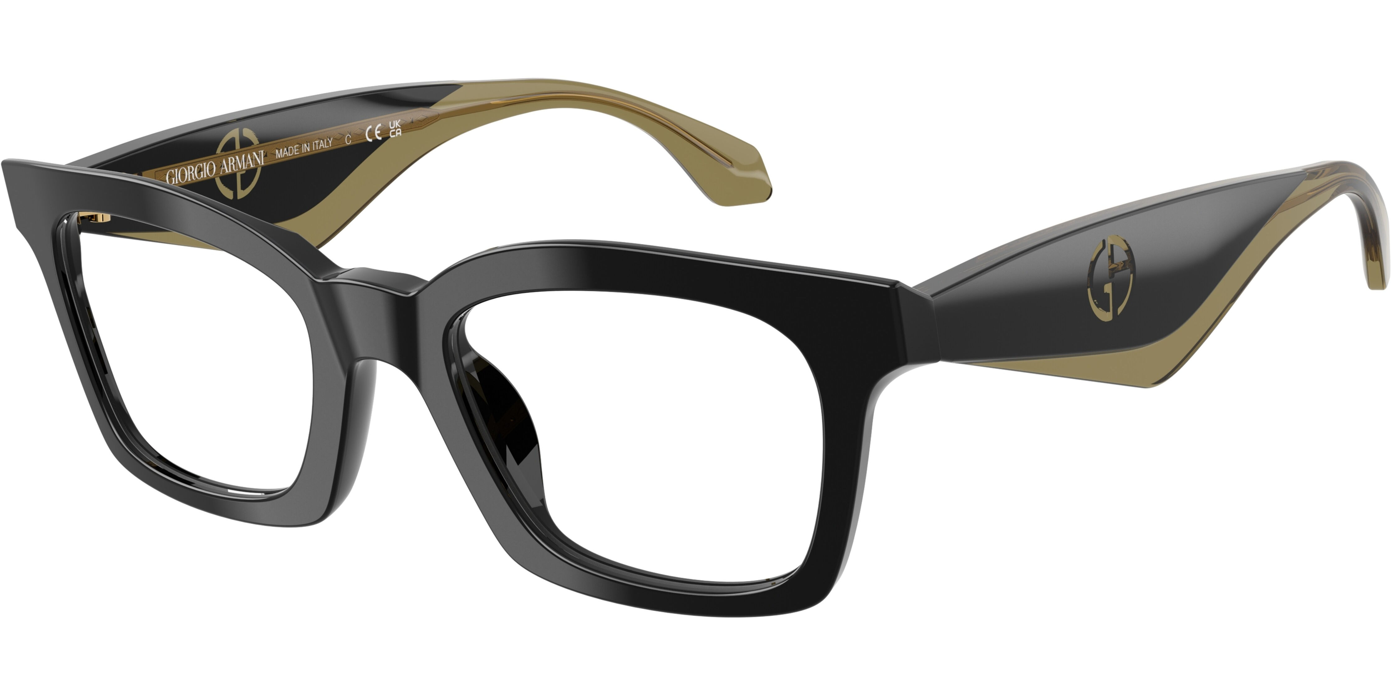Dioptrické brýle Giorgio Armani model 7277U, barva obruby černá lesk, stranice černá zelená lesk, kód barevné varianty 5001. 