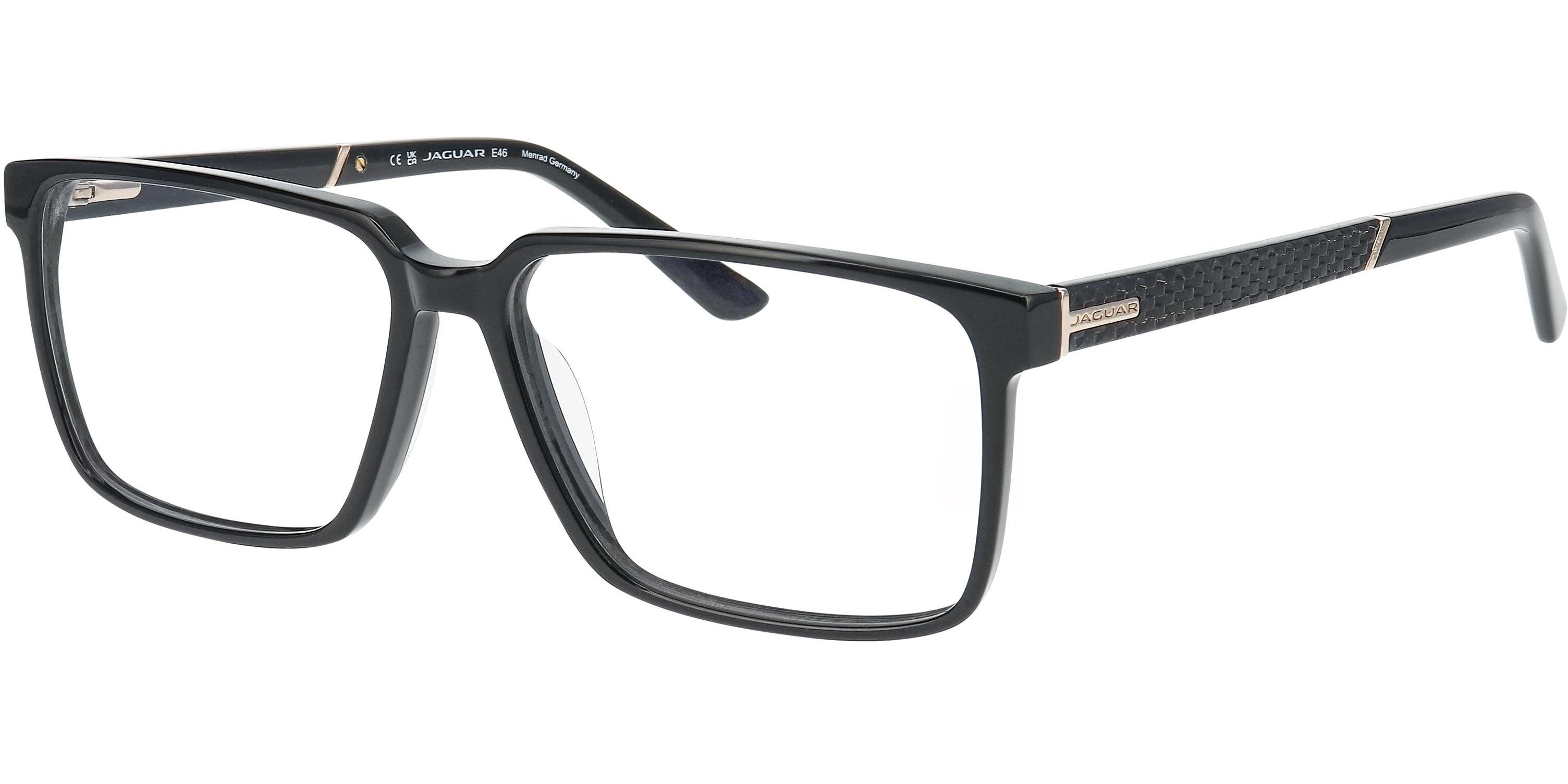 Dioptrické brýle Jaguar model 31035, barva obruby černá lesk, stranice černá mat, kód barevné varianty 8840. 