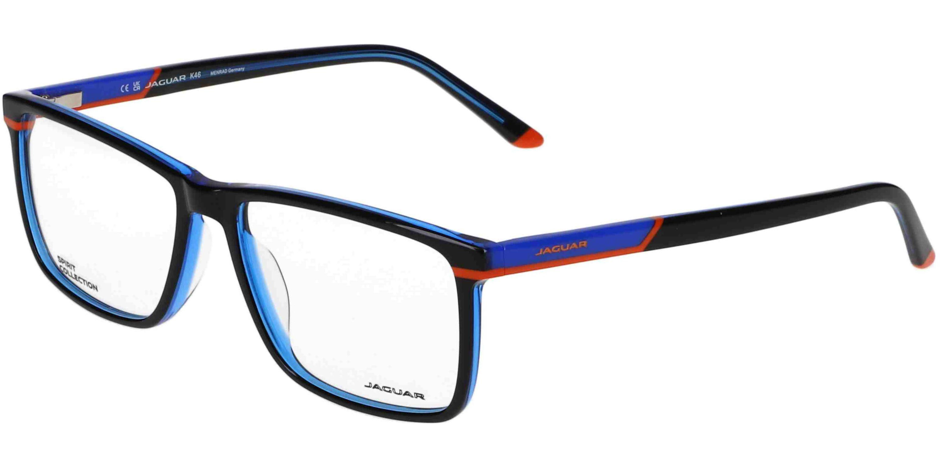 Dioptrické brýle Jaguar model 31527, barva obruby černá modrá lesk, stranice černá modrá lesk, kód barevné varianty 4928. 