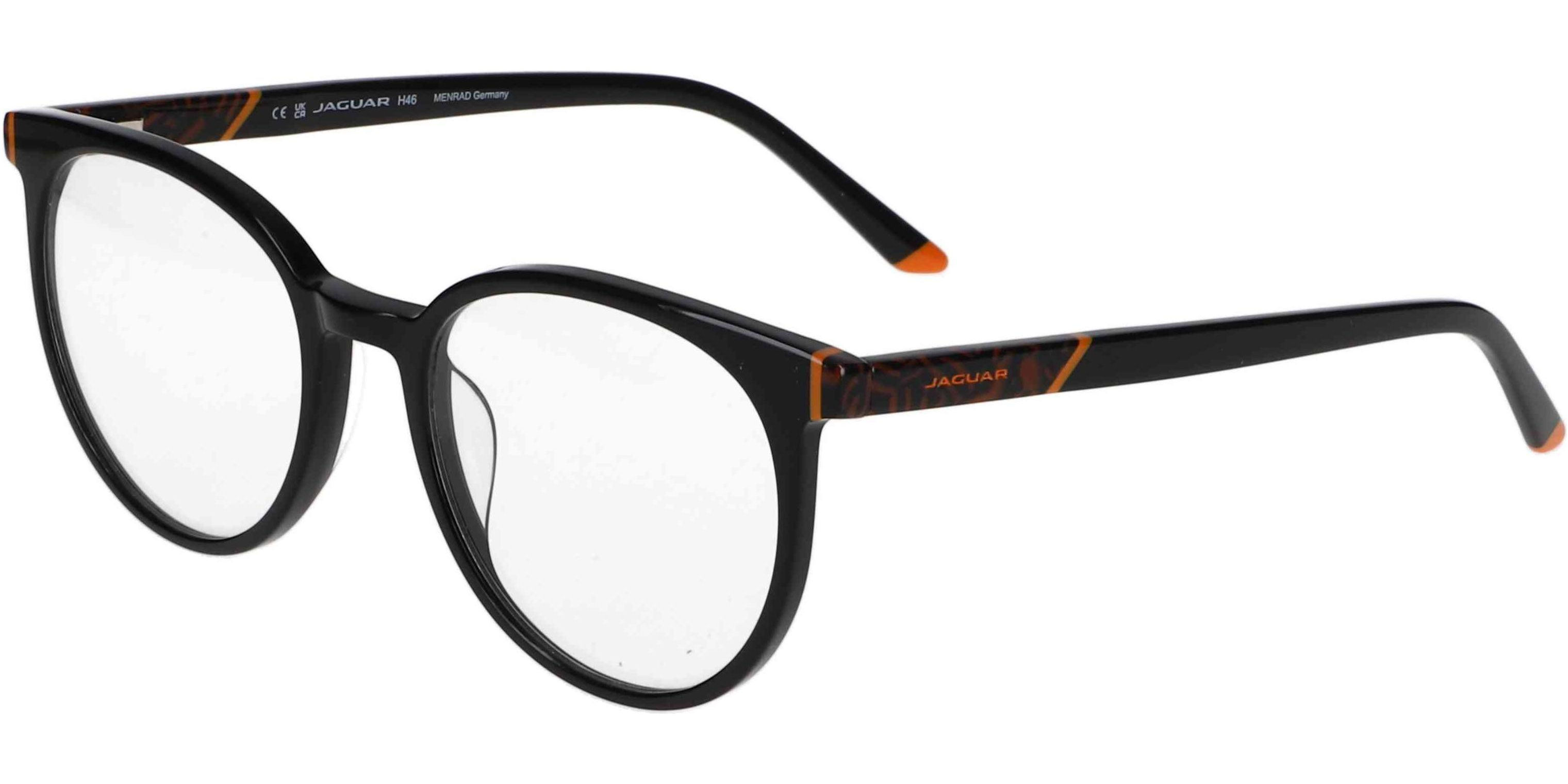 Dioptrické brýle Jaguar model 31528, barva obruby černá oranžová lesk, stranice černá oranžová lesk, kód barevné varianty 8840. 