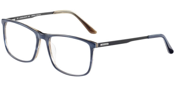 Dioptrické brýle Jaguar model 32005, barva obruby modrá hnědá lesk, stranice černá mat, kód barevné varianty 4522. 