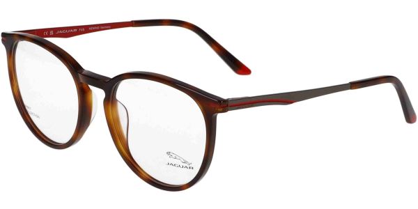 Dioptrické brýle Jaguar model 32502, barva obruby hnědá mat, stranice šedá červená lesk, kód barevné varianty 4982. 