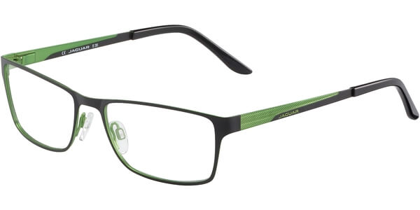 Dioptrické brýle Jaguar model 33567, barva obruby černá mat, stranice černá zelená mat, kód barevné varianty 889. 
