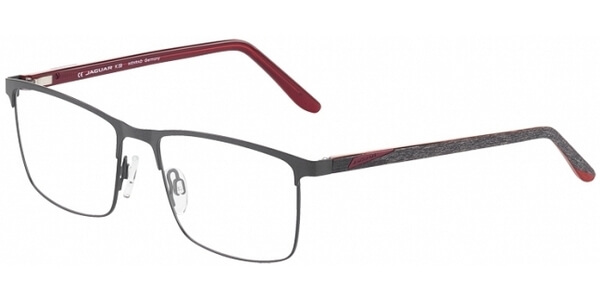 Dioptrické brýle Jaguar model 33594, barva obruby černá mat, stranice hnědá červená mat, kód barevné varianty 1120. 