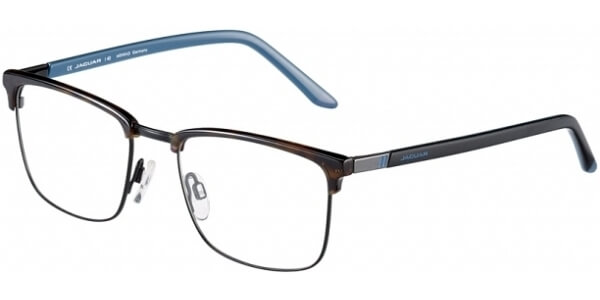 Dioptrické brýle Jaguar model 33601, barva obruby hnědá černá lesk, stranice černá modrá mat, kód barevné varianty 8940. 
