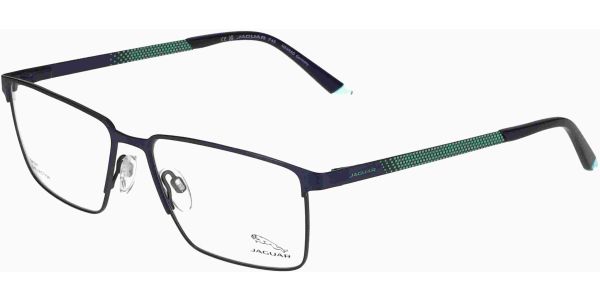 Dioptrické brýle Jaguar model 33634, barva obruby modrá mat, stranice modrá zelená mat, kód barevné varianty 3100. 