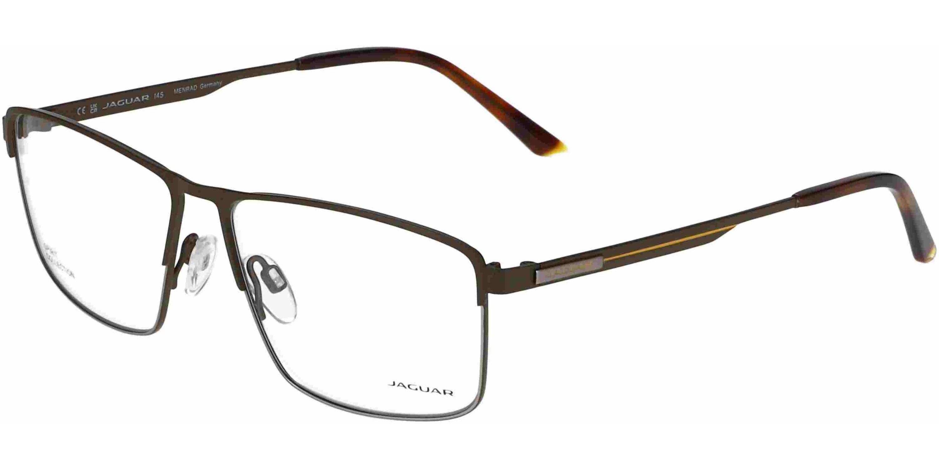 Dioptrické brýle Jaguar model 33635, barva obruby zelená šedá mat, stranice zelená šedá mat, kód barevné varianty 4100. 