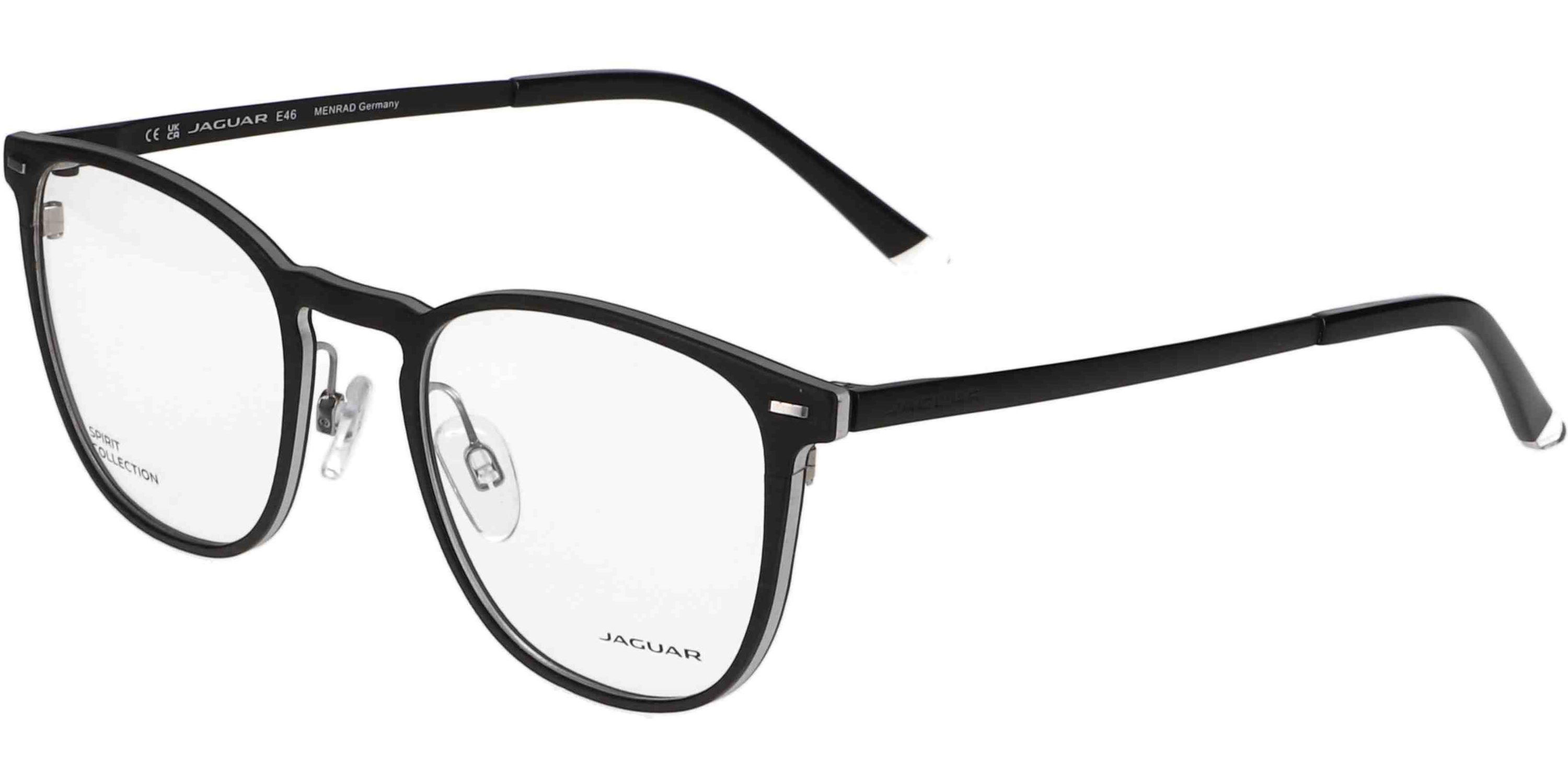 Dioptrické brýle Jaguar model 33641, barva obruby černá mat, stranice černá mat, kód barevné varianty 6100. 