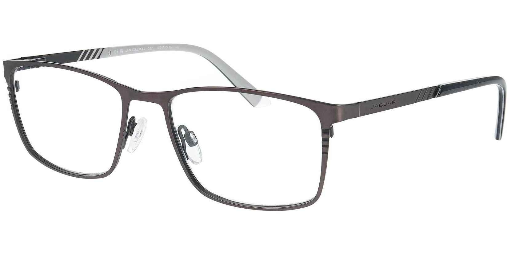 Dioptrické brýle Jaguar model 33649, barva obruby šedá mat, stranice šedá mat, kód barevné varianty 4200. 