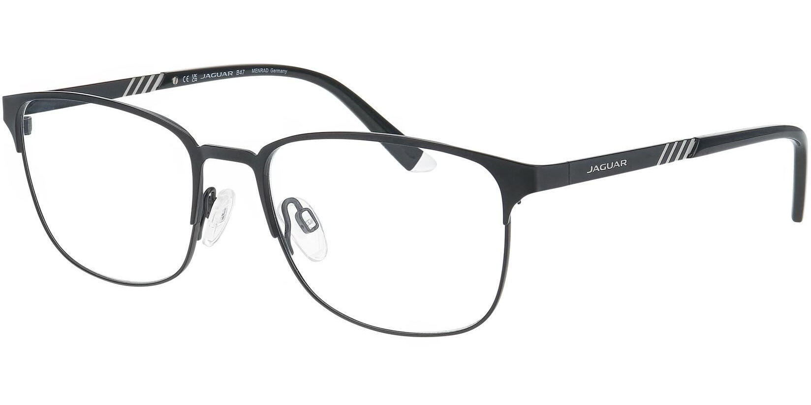 Dioptrické brýle Jaguar model 33651, barva obruby černá mat, stranice černá mat, kód barevné varianty 6100. 